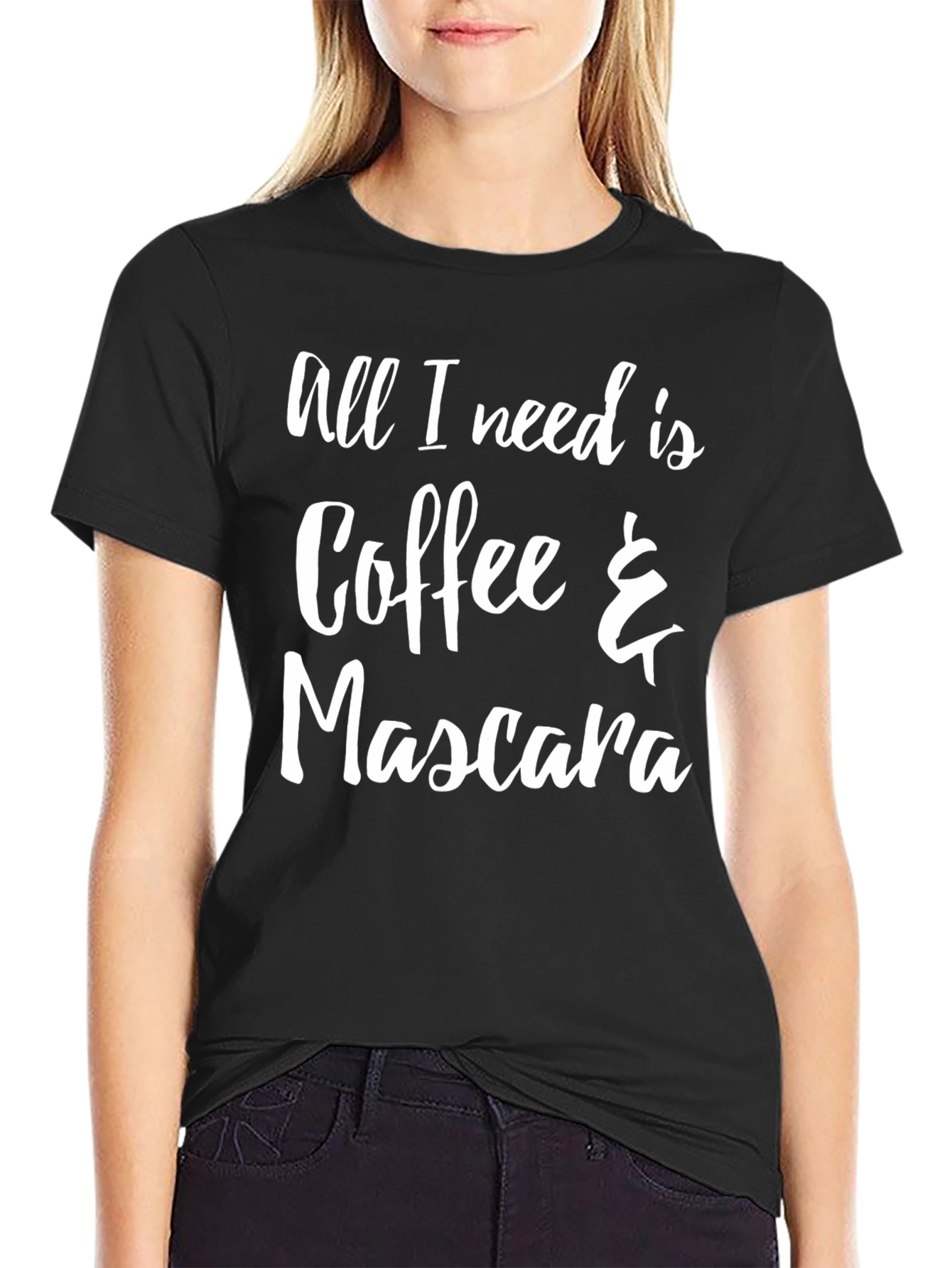 Coffee & Mascara Graphic Tee - Trendy Womens T-Shirt