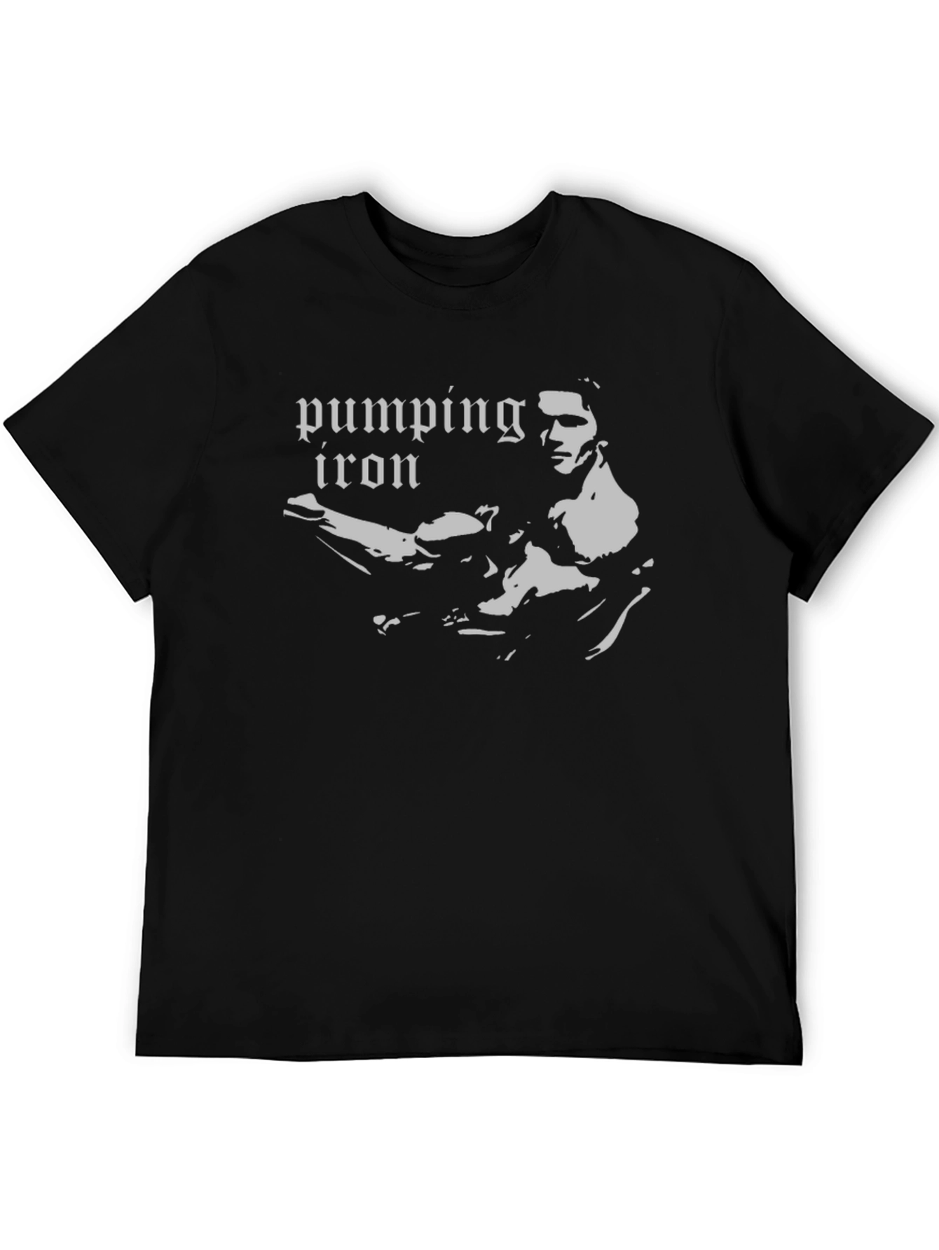 Pumping Iron Black Graphic Tee - Bodybuilding Fan Apparel