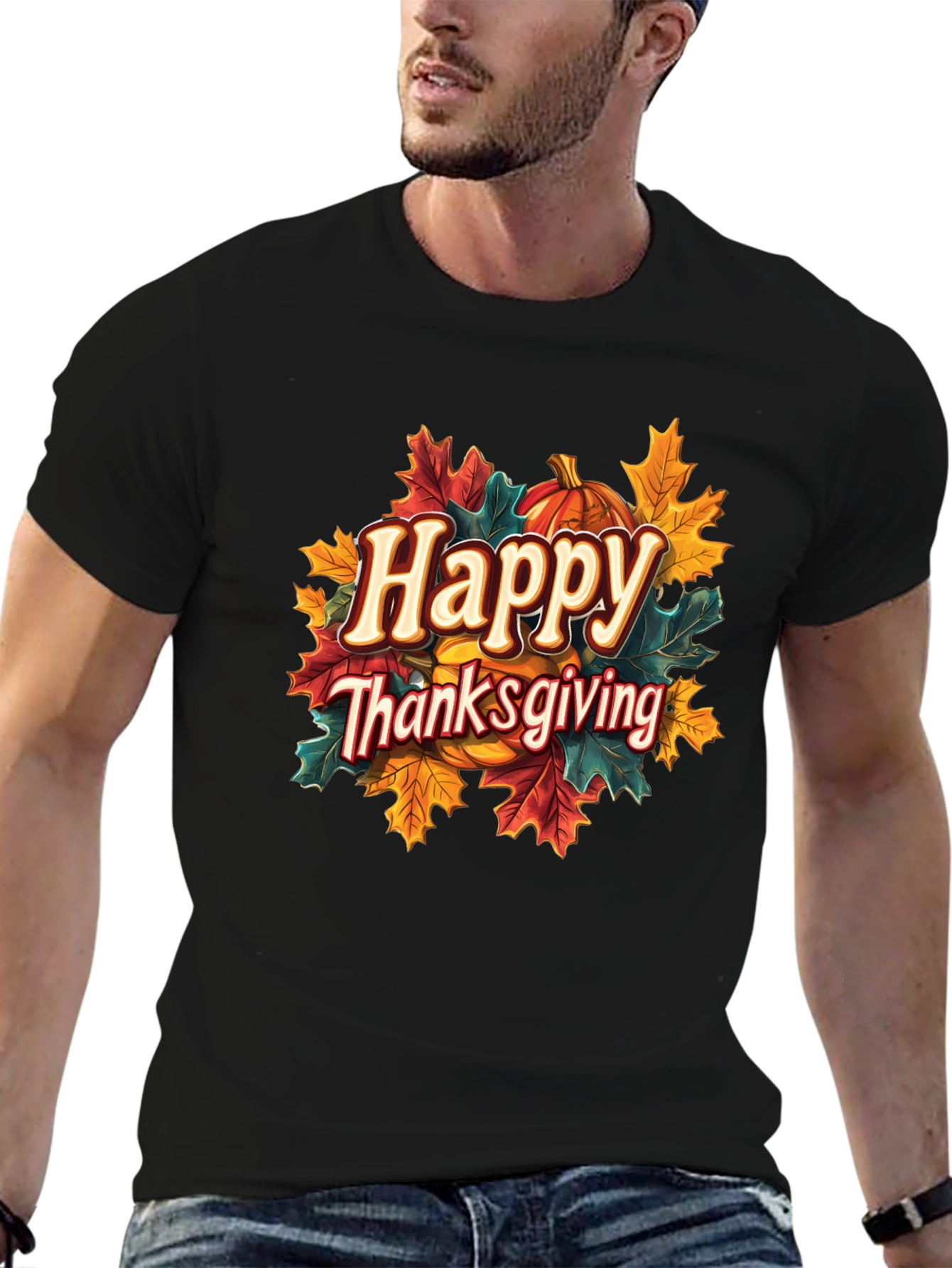 Happy Thanksgiving Graphic T-Shirt - Holiday Style