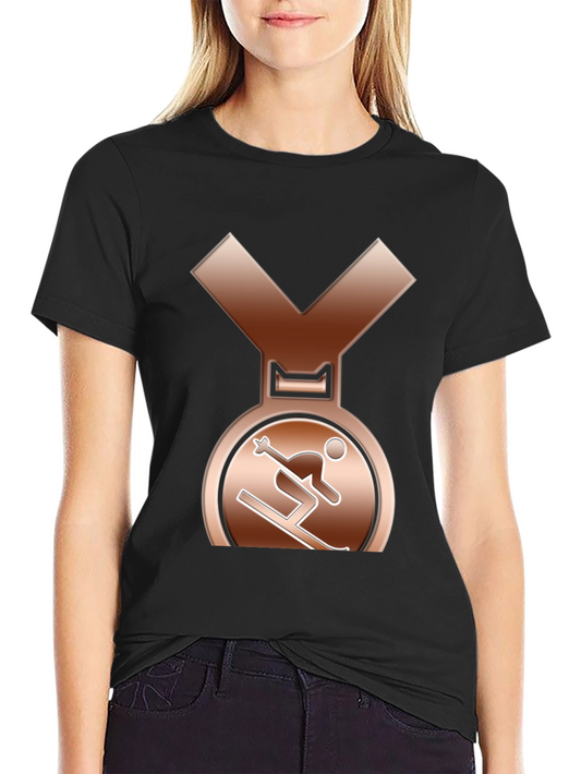 Bronze Skiing Medal Graphic T-Shirt