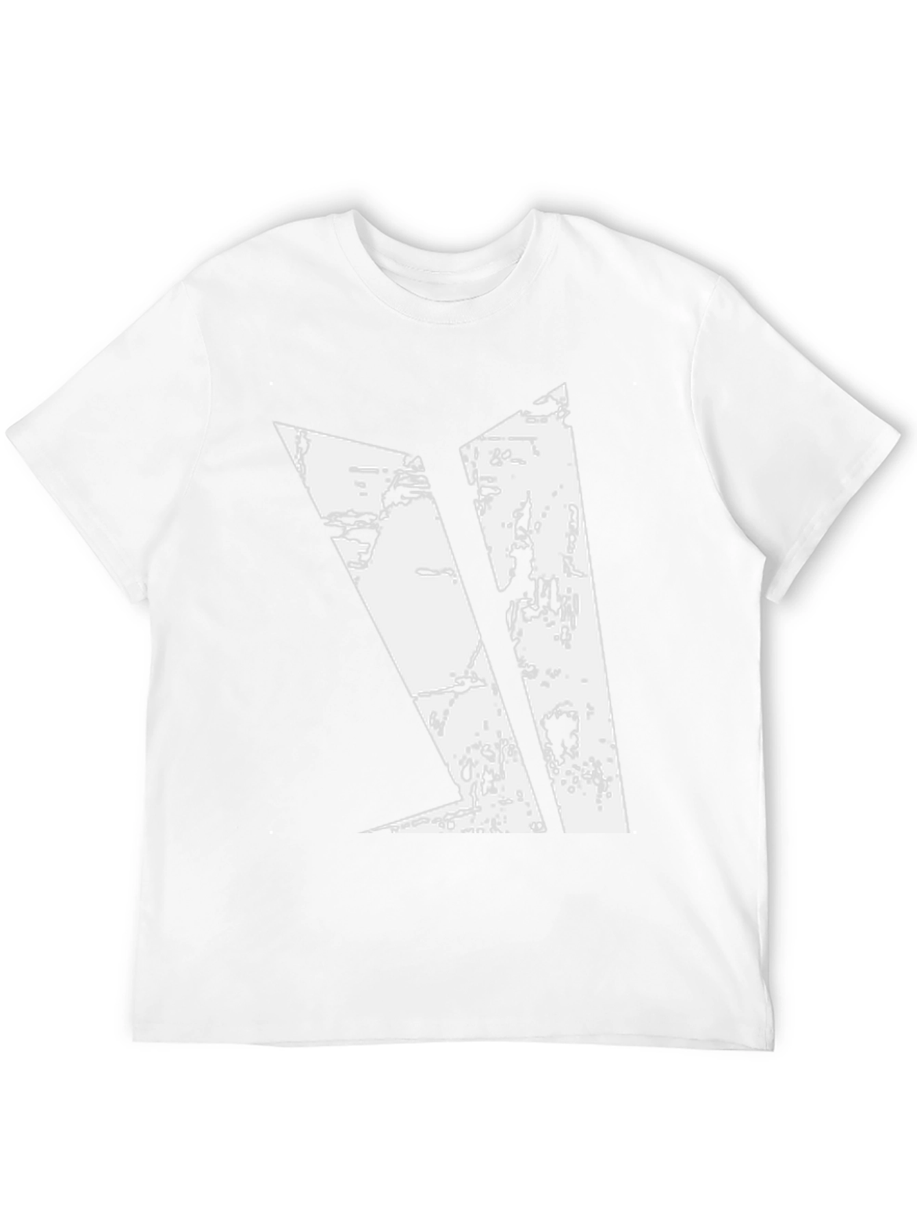 Distressed Geometric Graphic Black T-Shirt