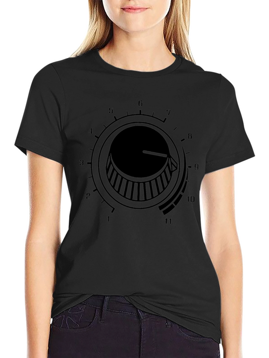 Black Amplifier Knob Graphic T-Shirt - Up to Eleven