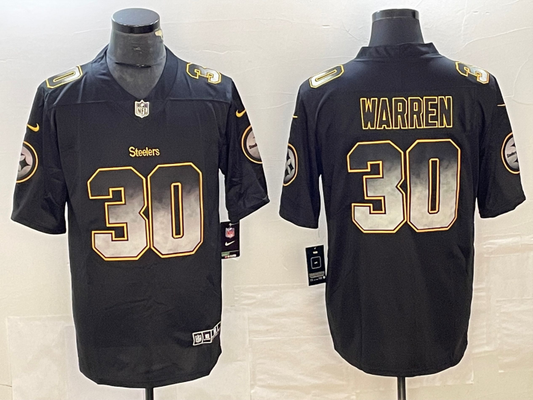 Men's Pittsburgh Steelers Jaylen Warren #30 Black Alternate Player Jerseys
