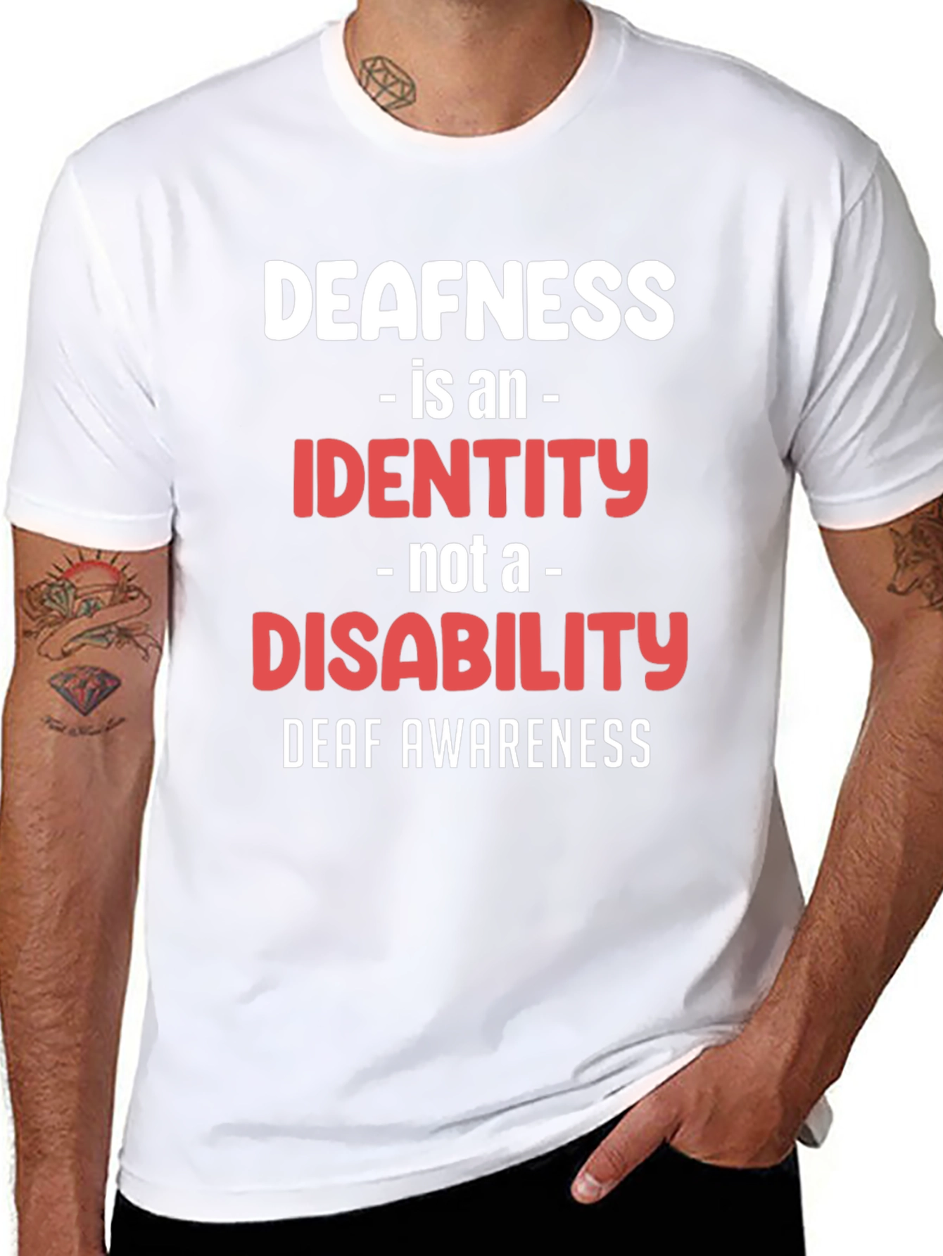 Deafness Awareness T-Shirt - Identity Not Disability