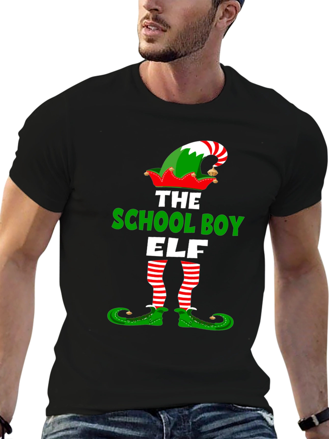 School Boy Elf Christmas T-Shirt Holiday Tee