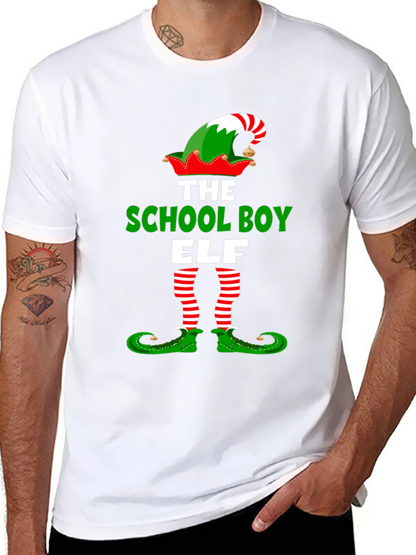 School Boy Elf Christmas T-Shirt Holiday Tee
