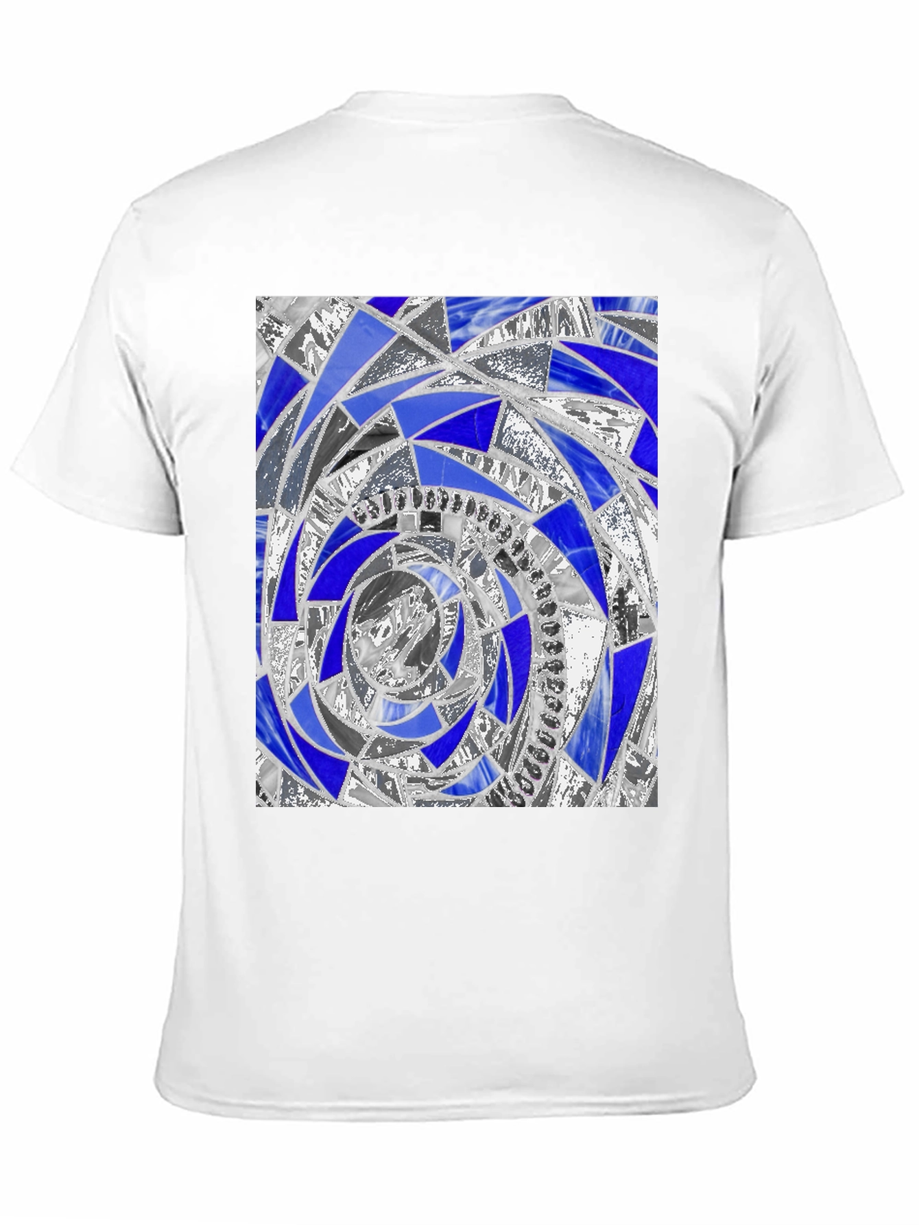 Abstract Mosaic Spiral Graphic Tee - Modern Art T-Shirt