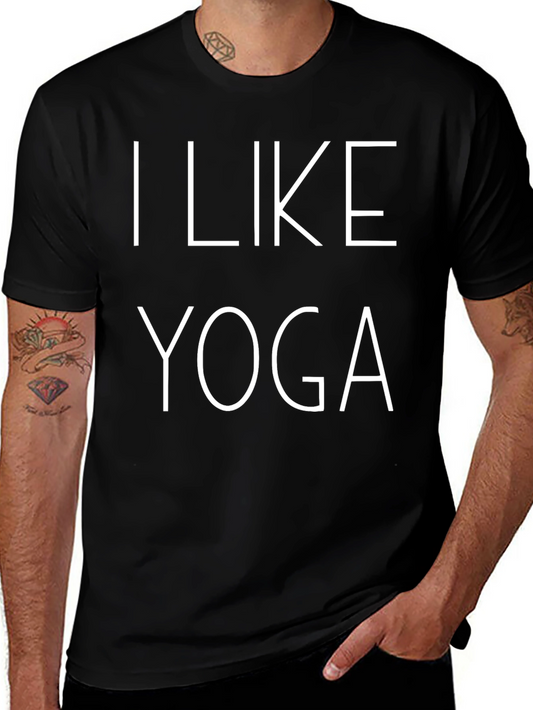 I Like Yoga Graphic Tee - Black Cotton T-Shirt