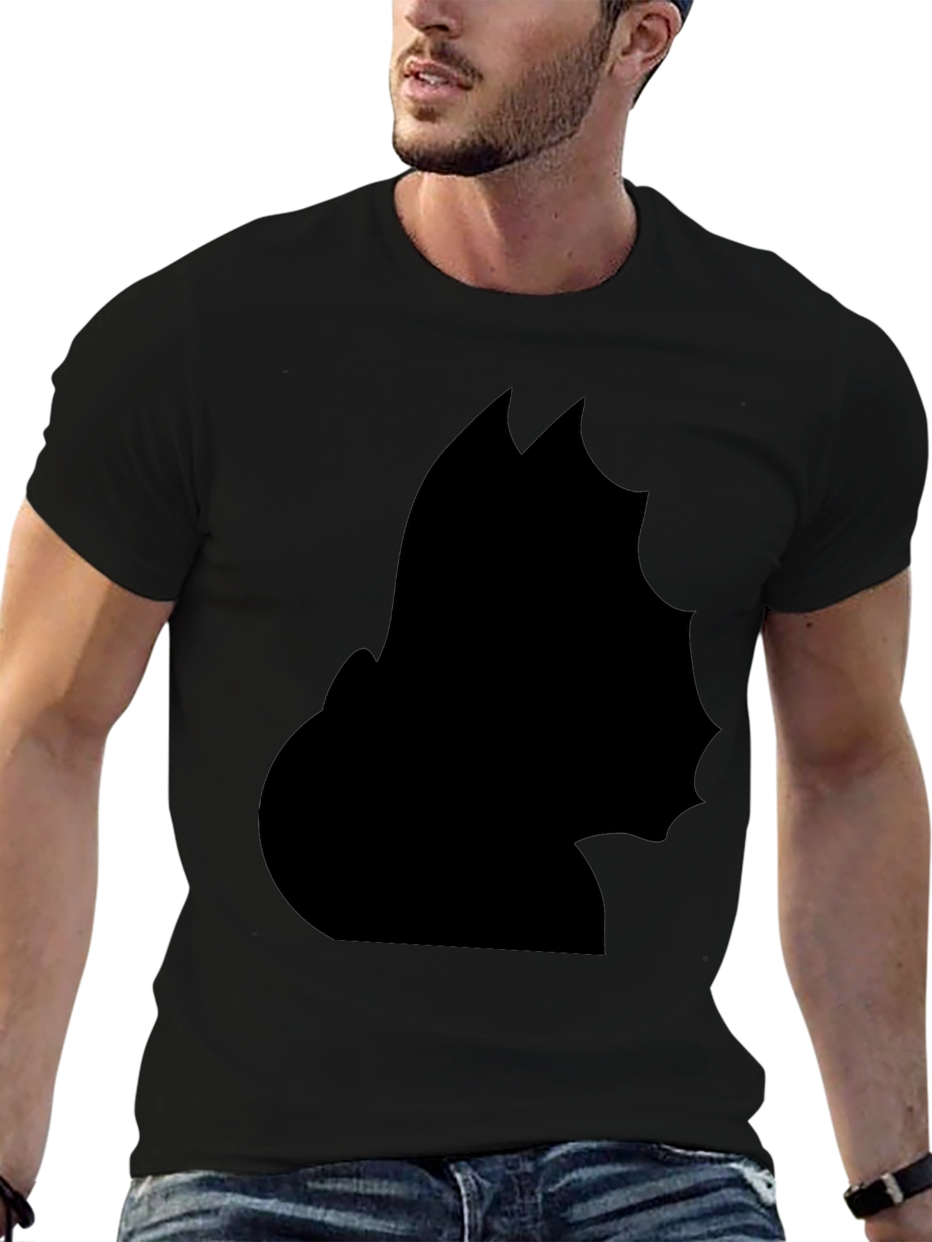 Unique Black Silhouette Graphic Tee - Modern Style