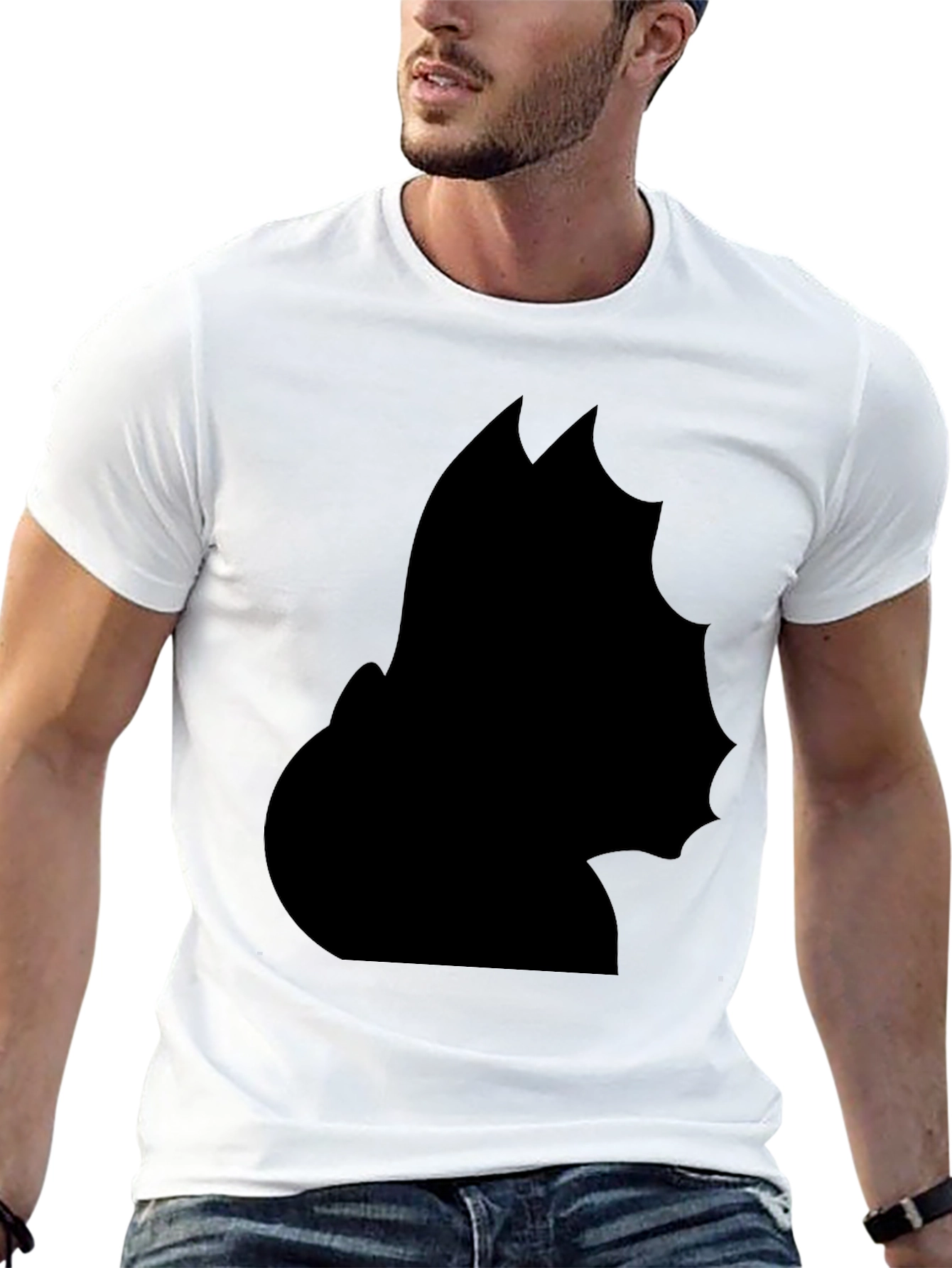 Unique Black Silhouette Graphic Tee - Modern Style
