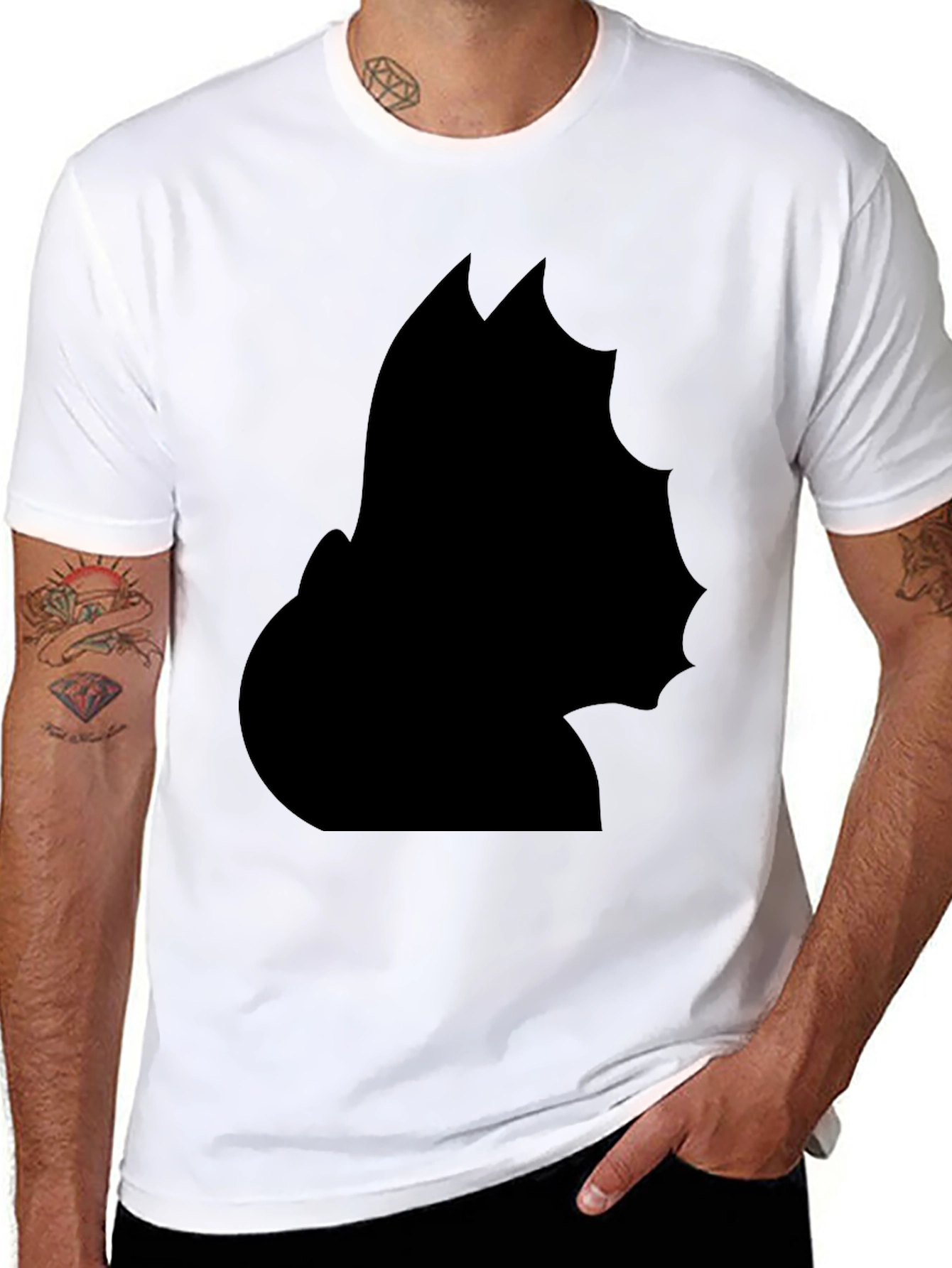 Unique Black Silhouette Graphic Tee - Modern Style