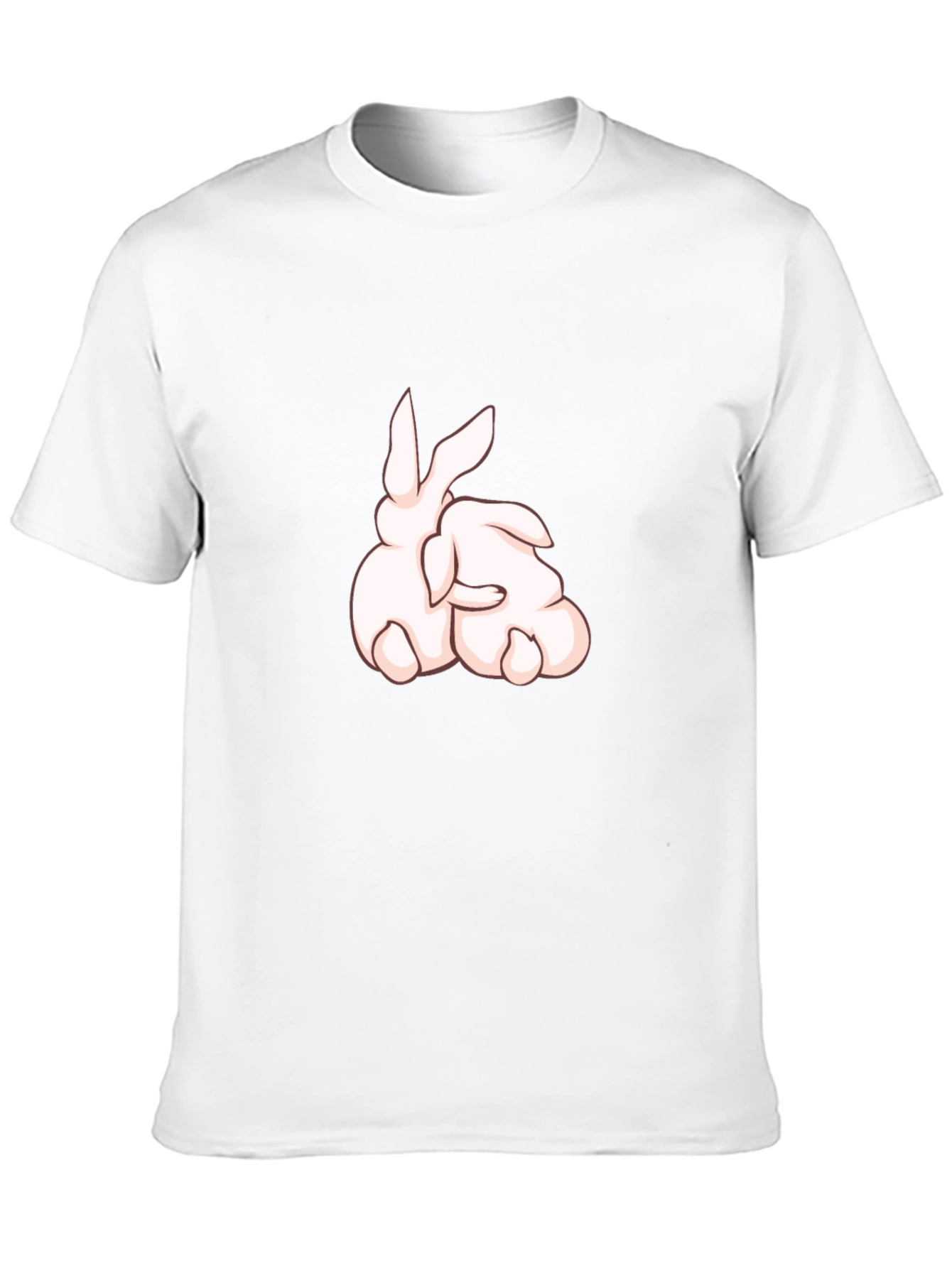 Rabbit Cartoon Graphic Black T-Shirt