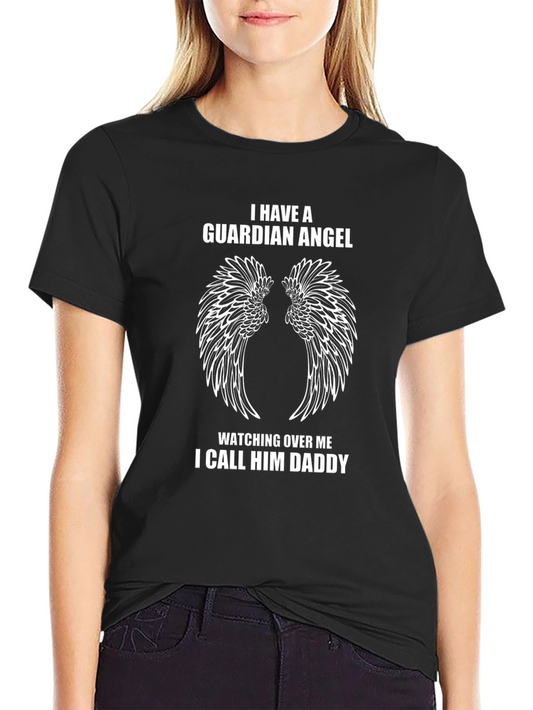 Guardian Angel Daddy Black T-Shirt