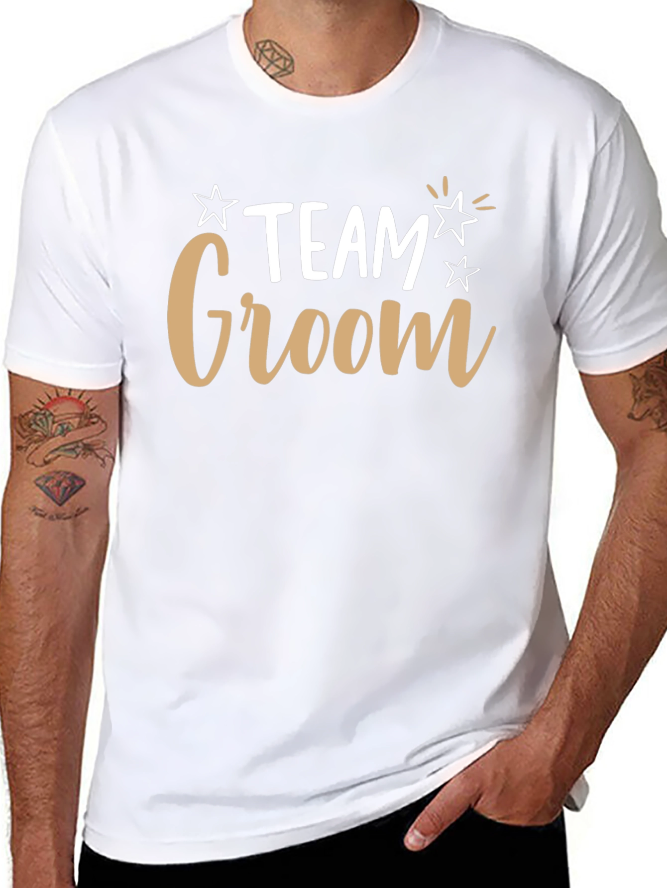Team Groom T-Shirt - Black Crew Neck