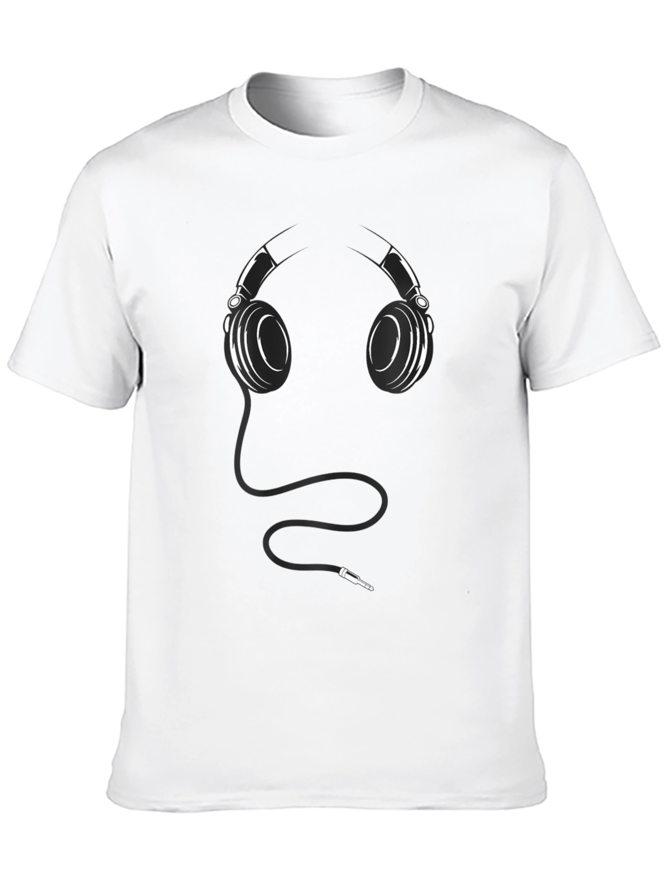 Headphone Graphic Print Mens Black T-Shirt