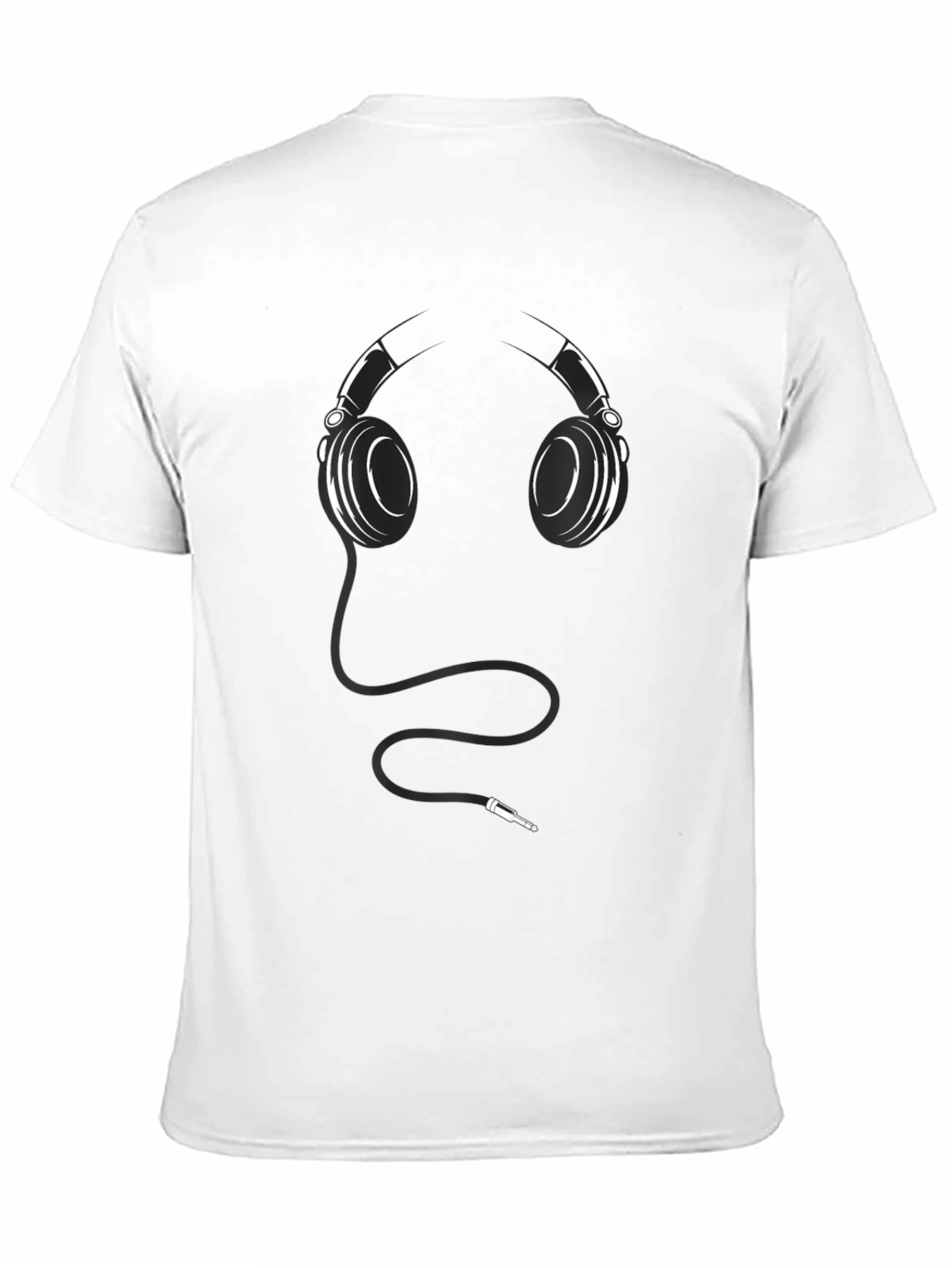 Headphone Graphic Print Mens Black T-Shirt