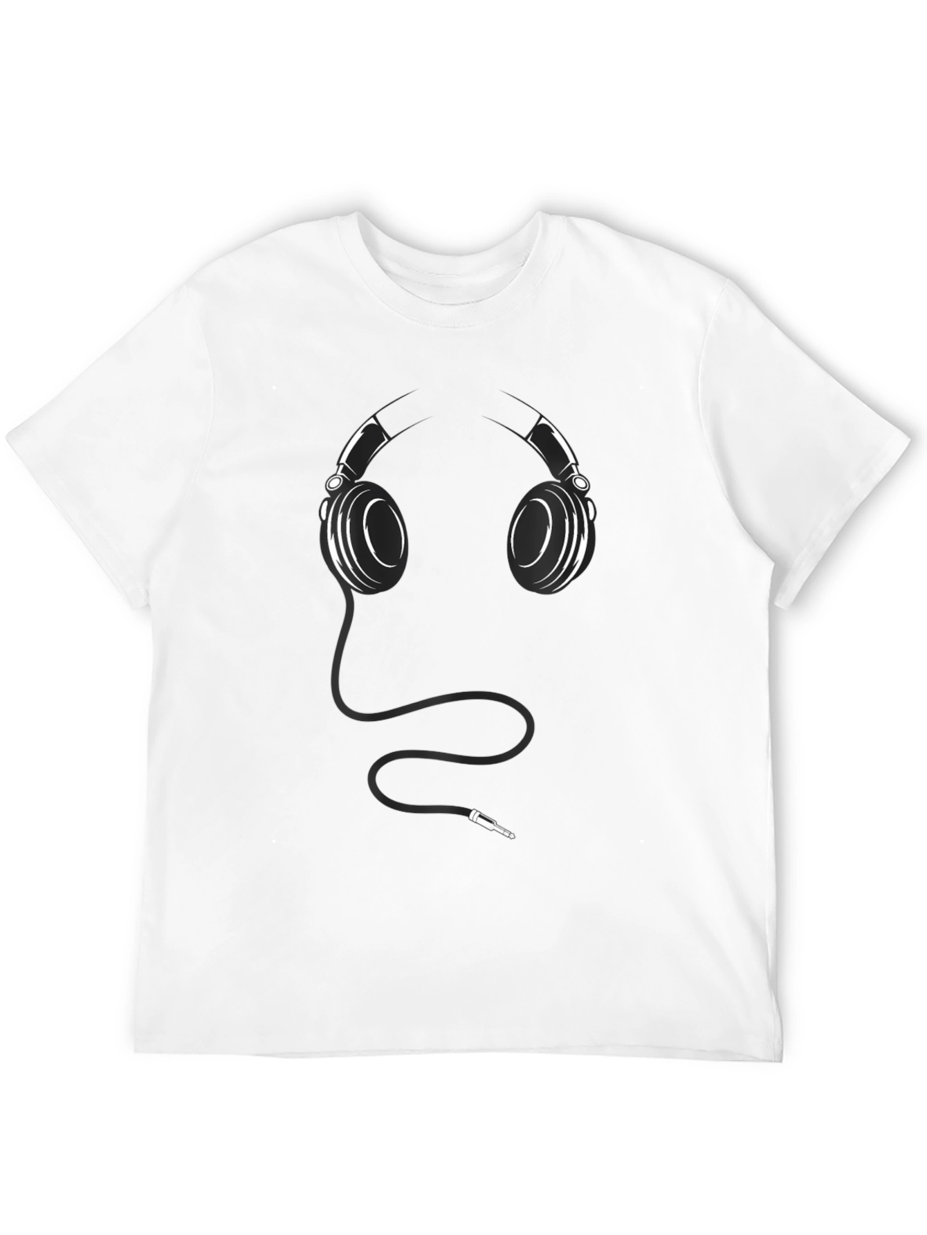 Headphone Graphic Print Mens Black T-Shirt