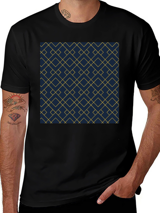 Geometric Pattern Tee - Modern Black T-Shirt