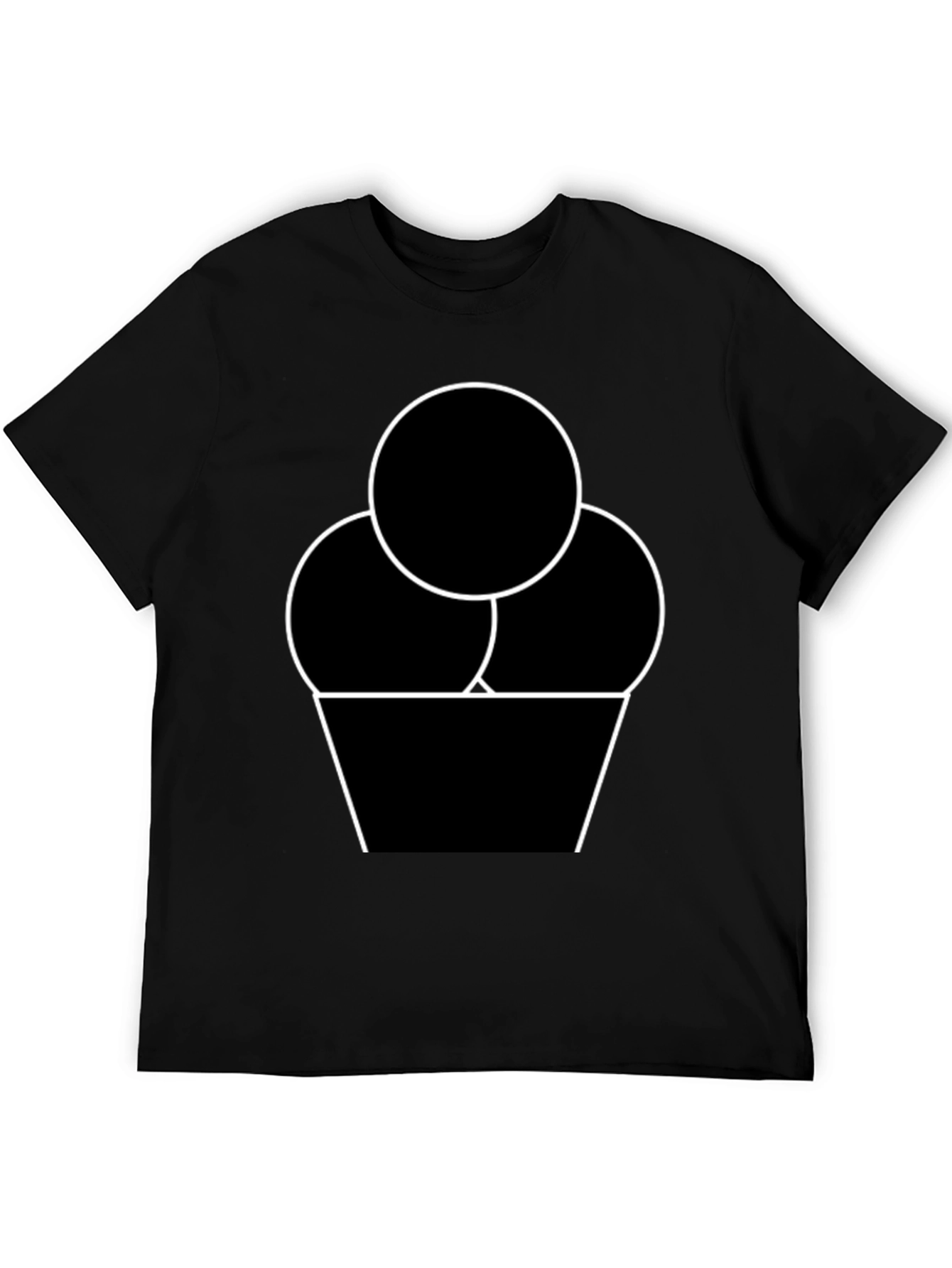 Ice Cream Graphic Tee - Black Cotton T-Shirt