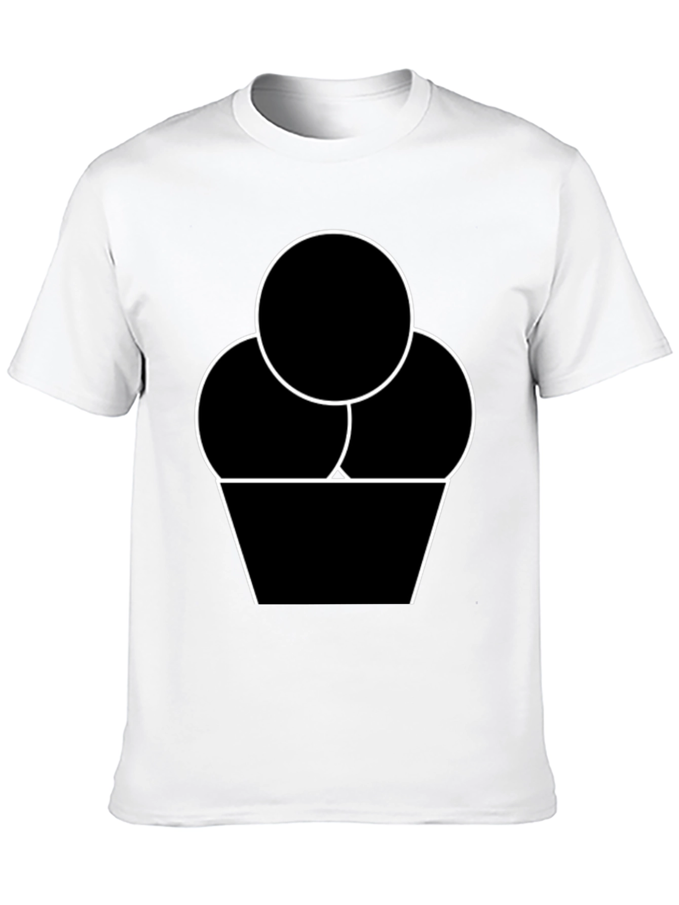 Ice Cream Graphic Tee - Black Cotton T-Shirt