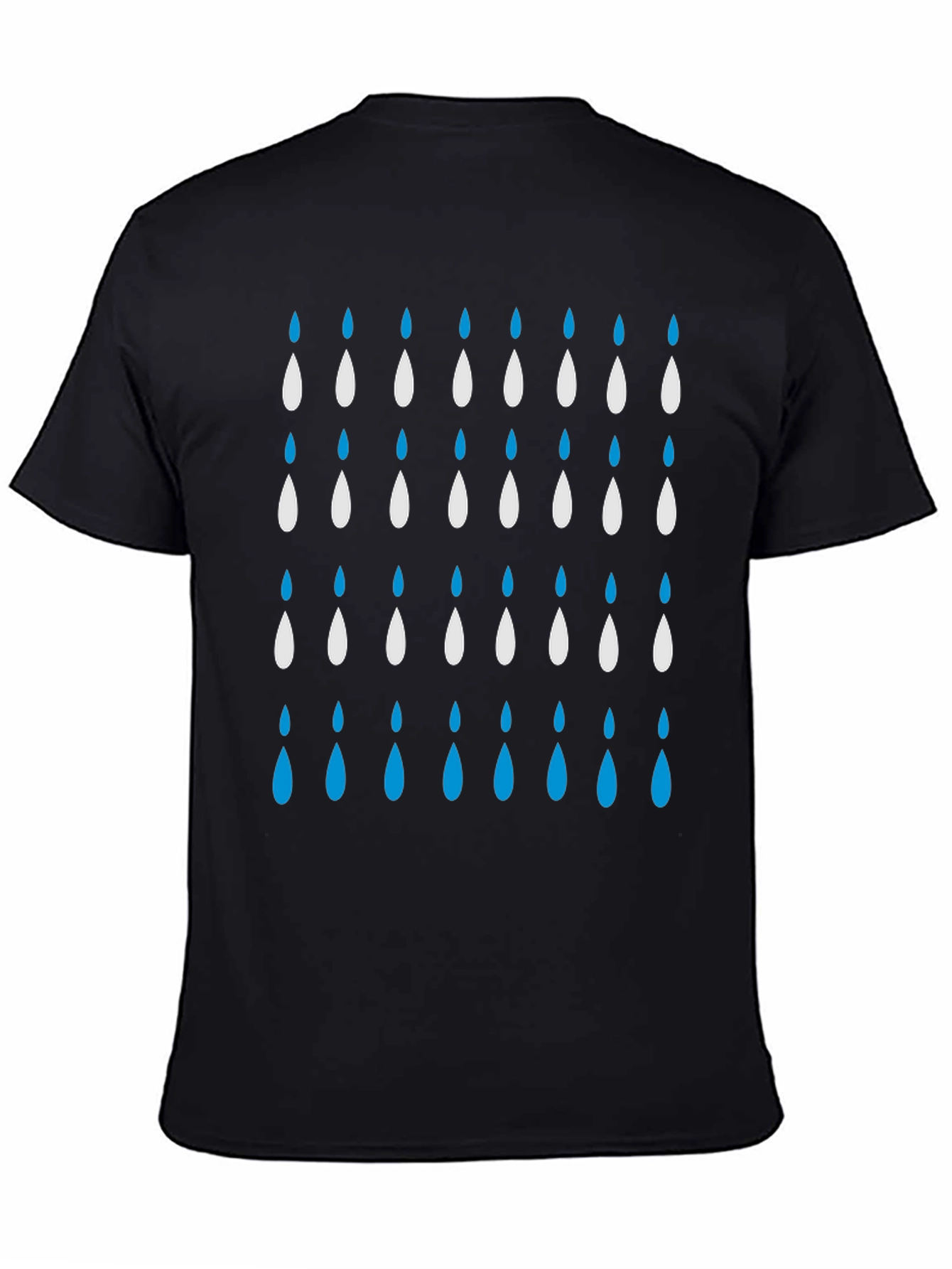Raindrop Pattern Black T-Shirt