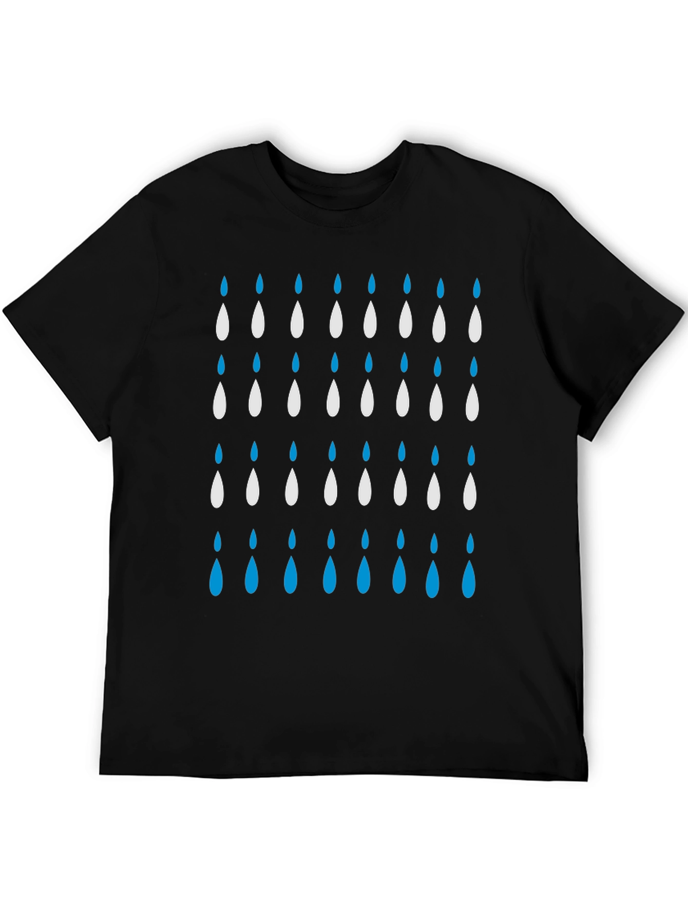 Raindrop Pattern Black T-Shirt