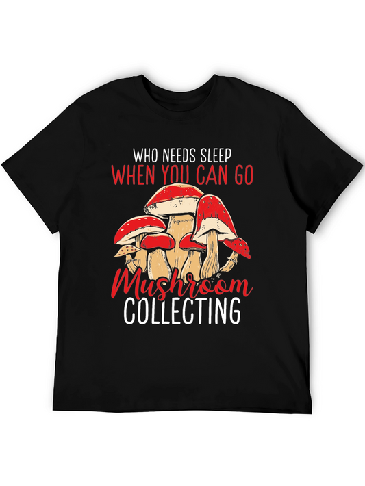 Mushroom Collecting Graphic Tee - Black