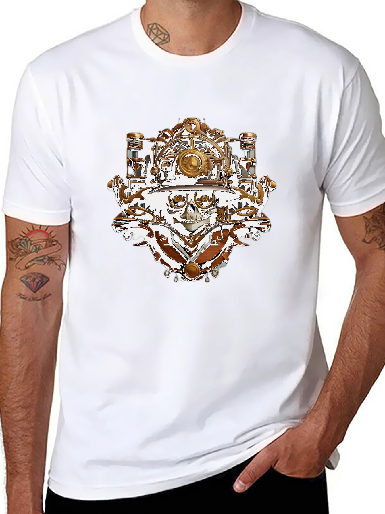 Steampunk Skull T-Shirt - Unique Graphic Tee