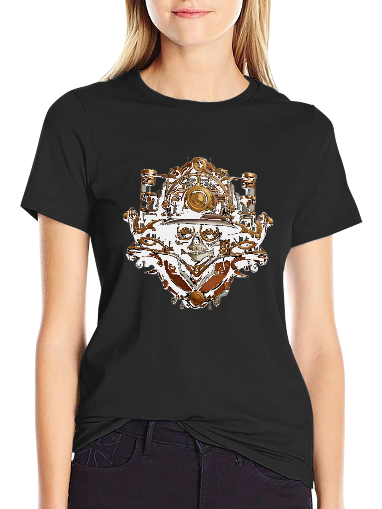 Steampunk Skull T-Shirt - Unique Graphic Tee