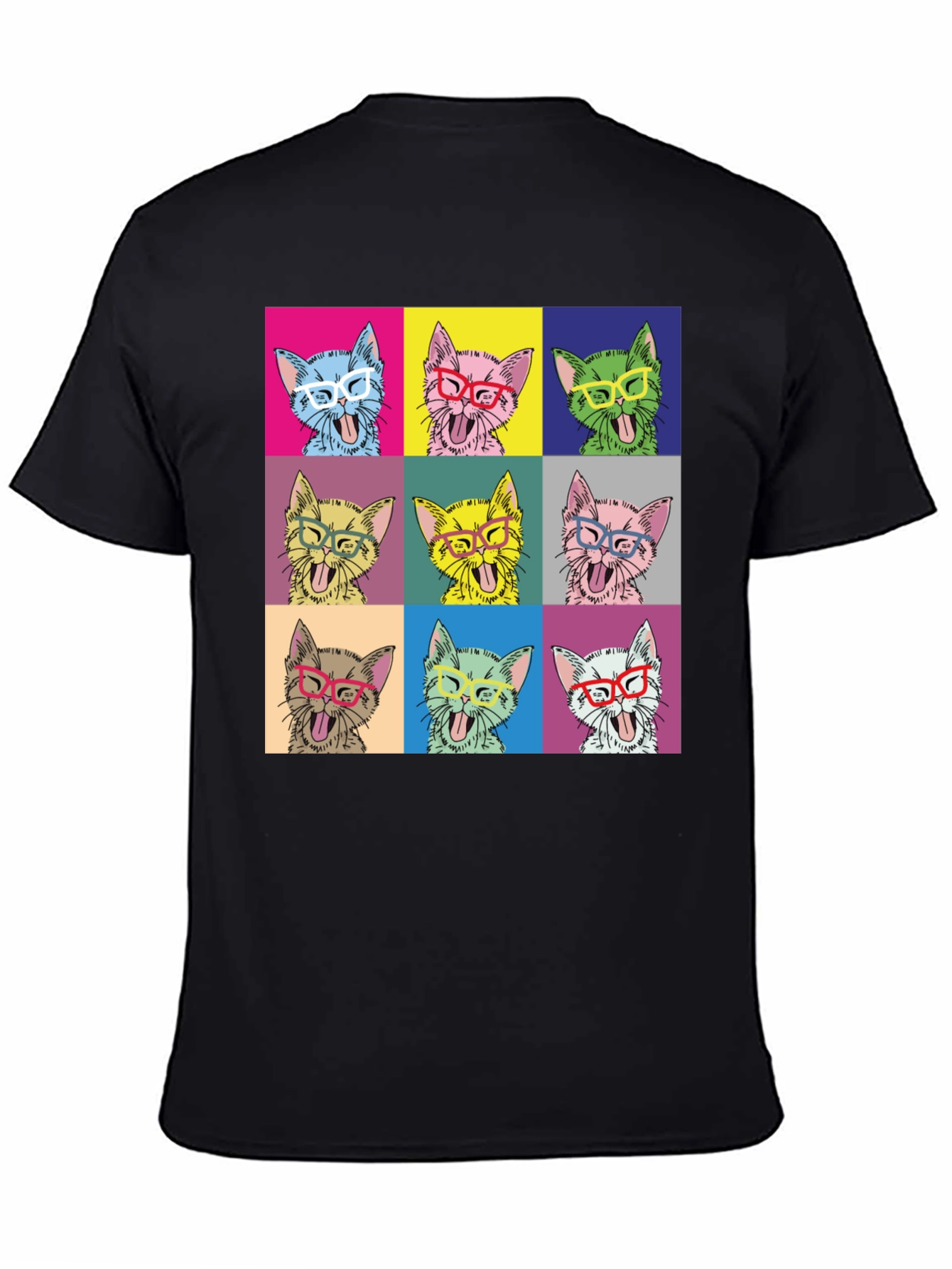 Pop Art Cat T-Shirt - Quirky & Fun Design