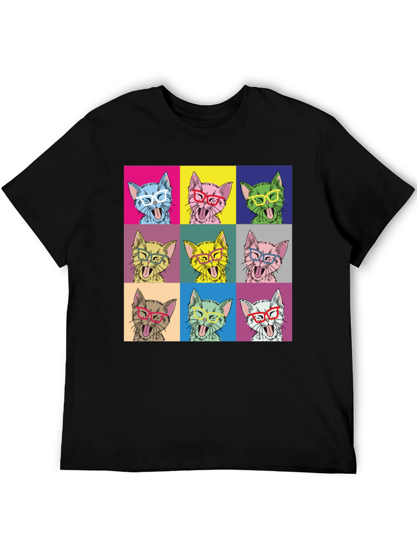 Pop Art Cat T-Shirt - Quirky & Fun Design