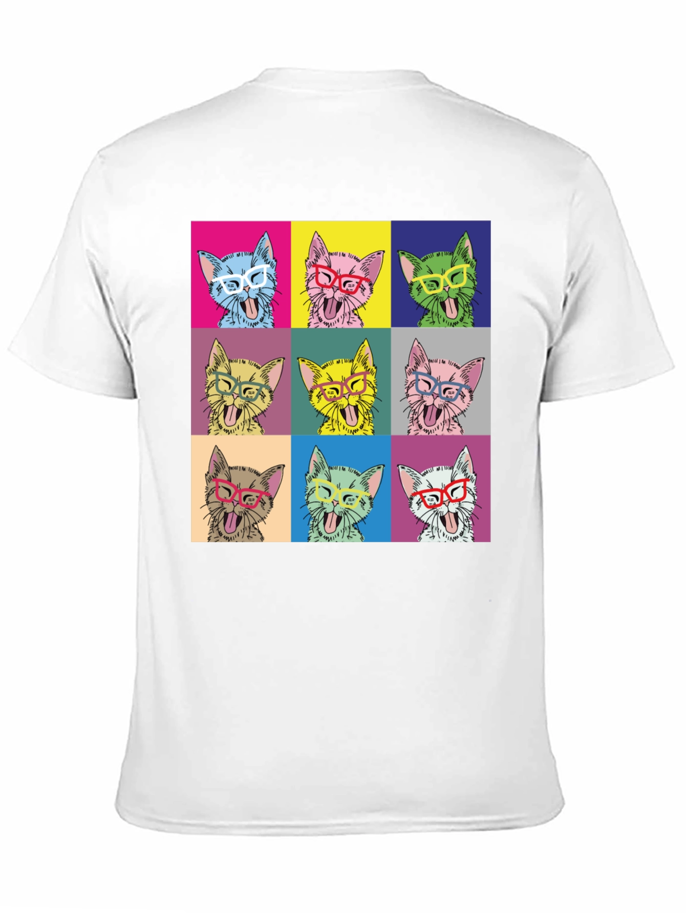 Pop Art Cat T-Shirt - Quirky & Fun Design