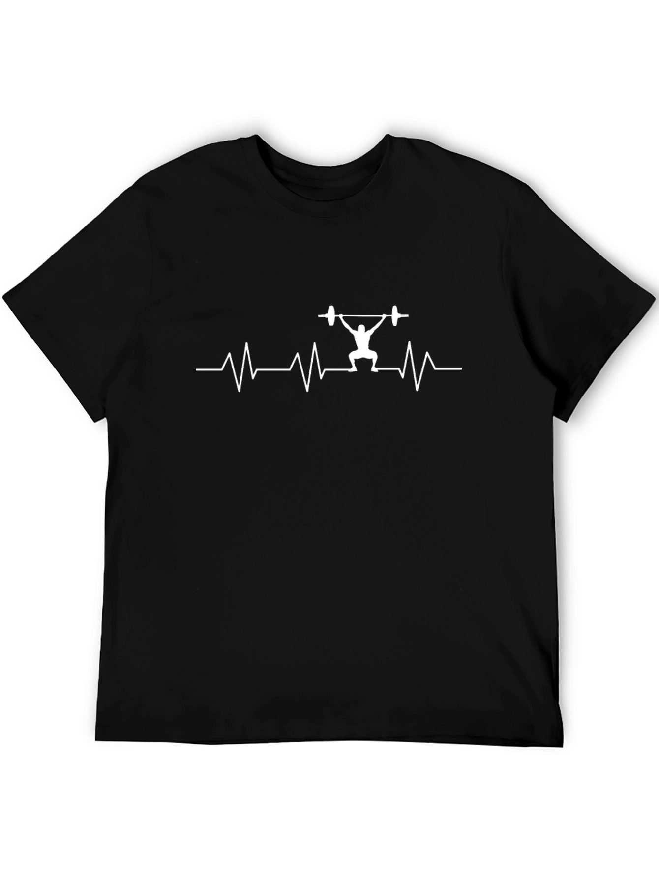 Weightlifting Heartbeat Black T-Shirt