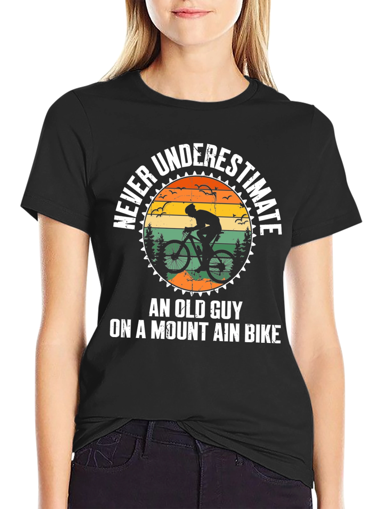 Never Underestimate An Old Guy Mountain Bike T-Shirt