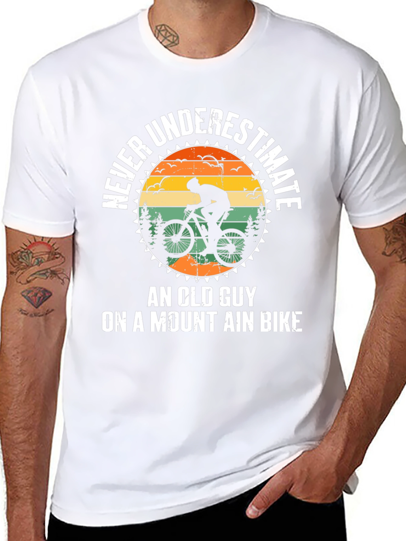 Never Underestimate An Old Guy Mountain Bike T-Shirt