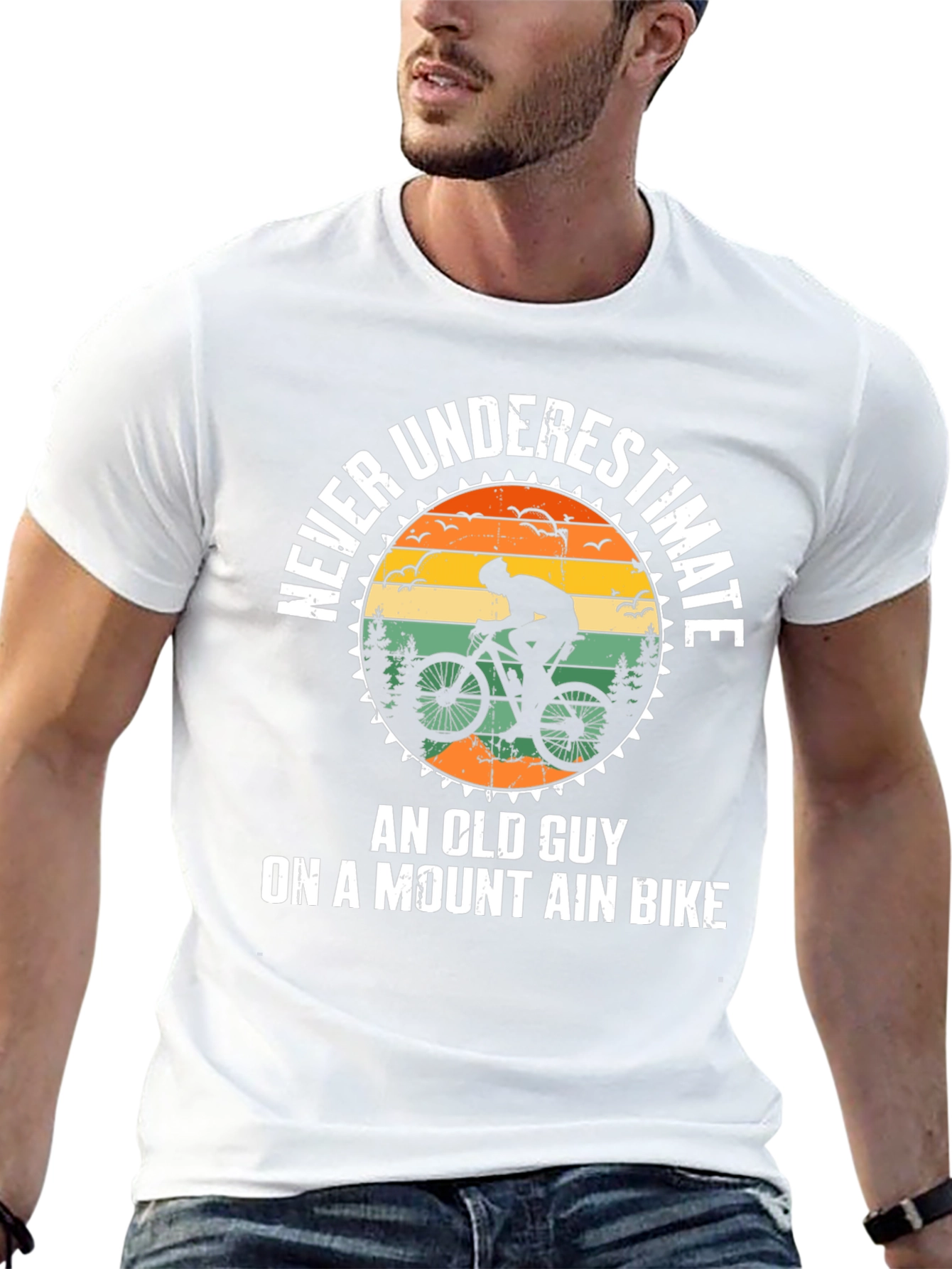 Never Underestimate An Old Guy Mountain Bike T-Shirt