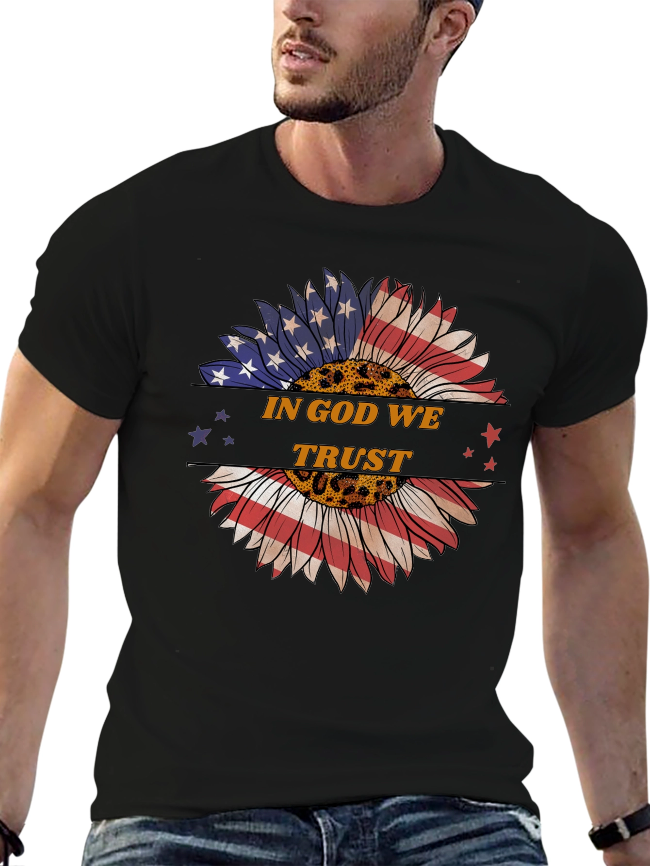 In God We Trust Sunflower Graphic Tee