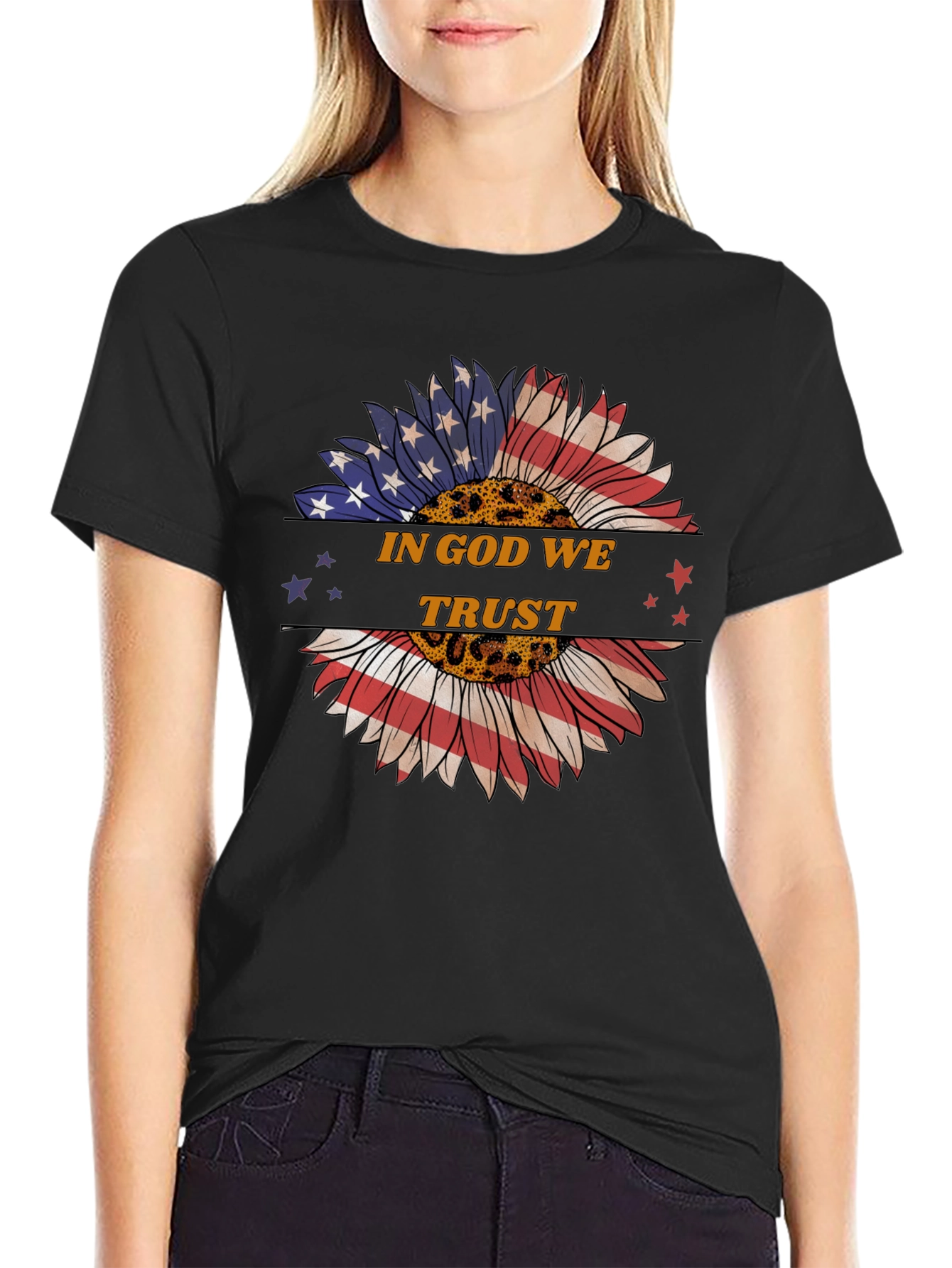 In God We Trust Sunflower Graphic Tee
