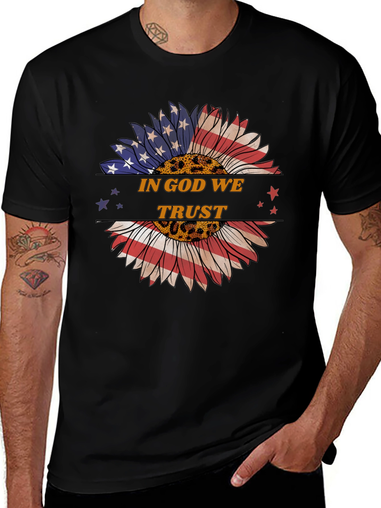 In God We Trust Sunflower Graphic Tee