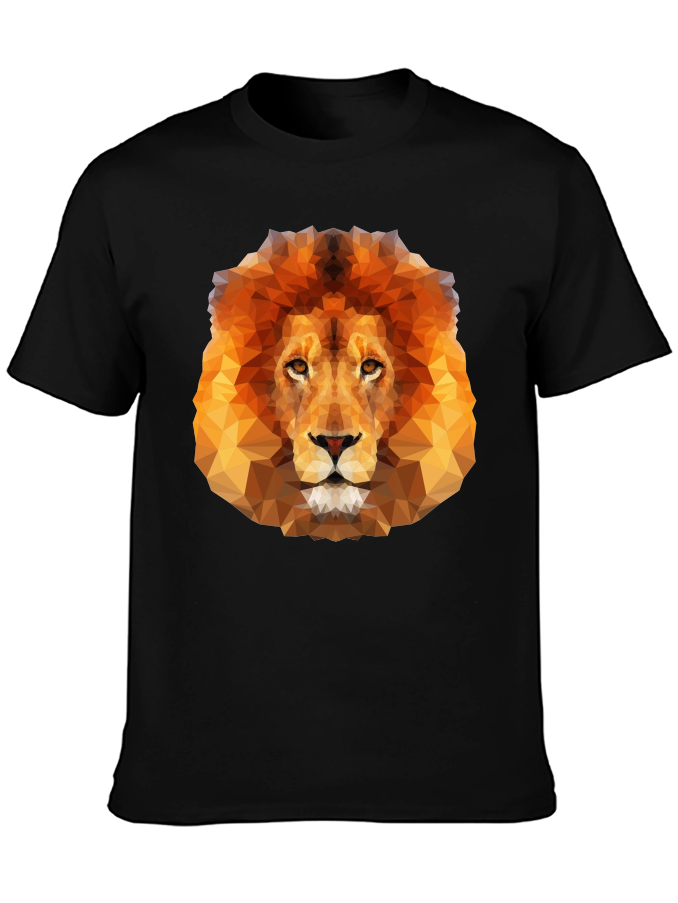 Geometric Lion Graphic Tee - Mens Black T-Shirt