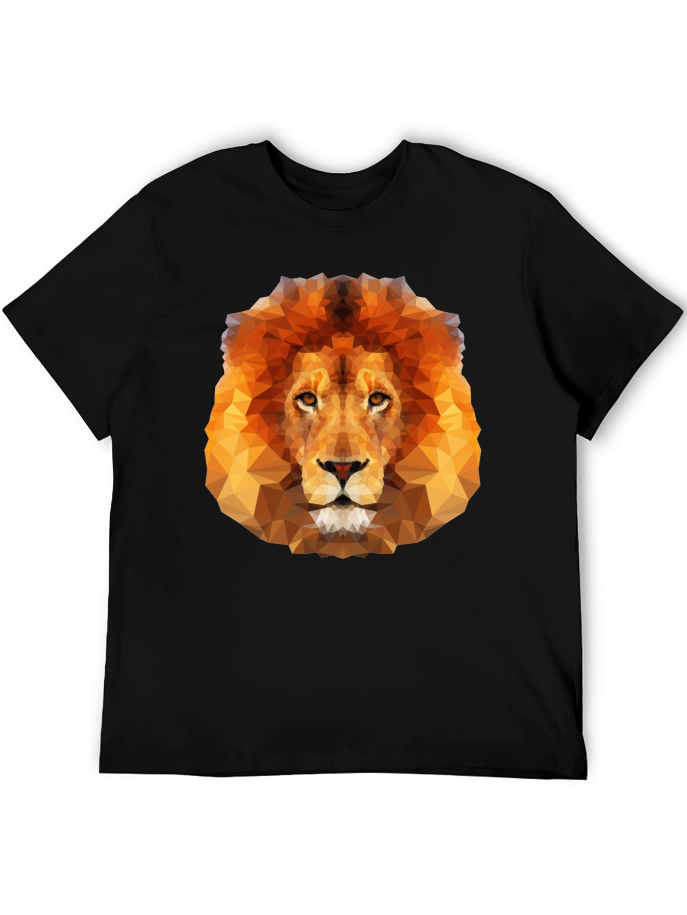 Geometric Lion Graphic Tee - Mens Black T-Shirt