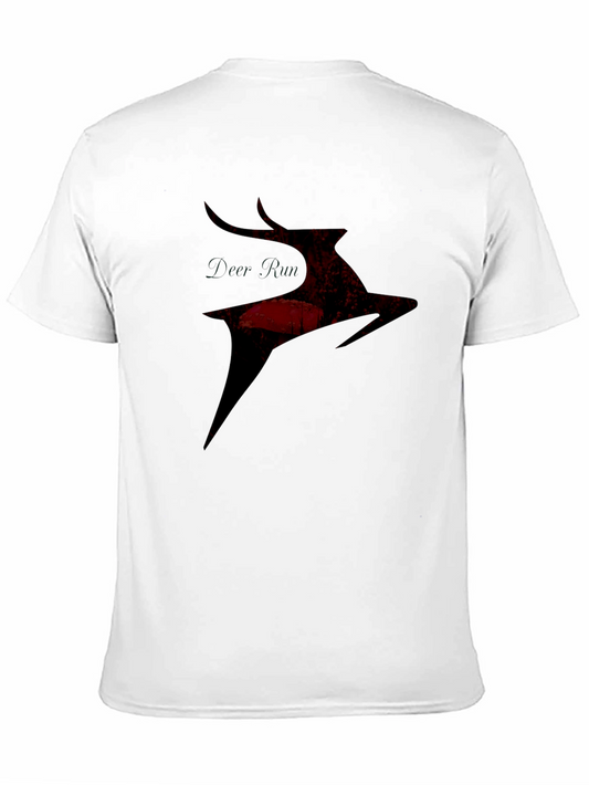 Deer Silhouette Graphic Tee - Black Casual T-Shirt