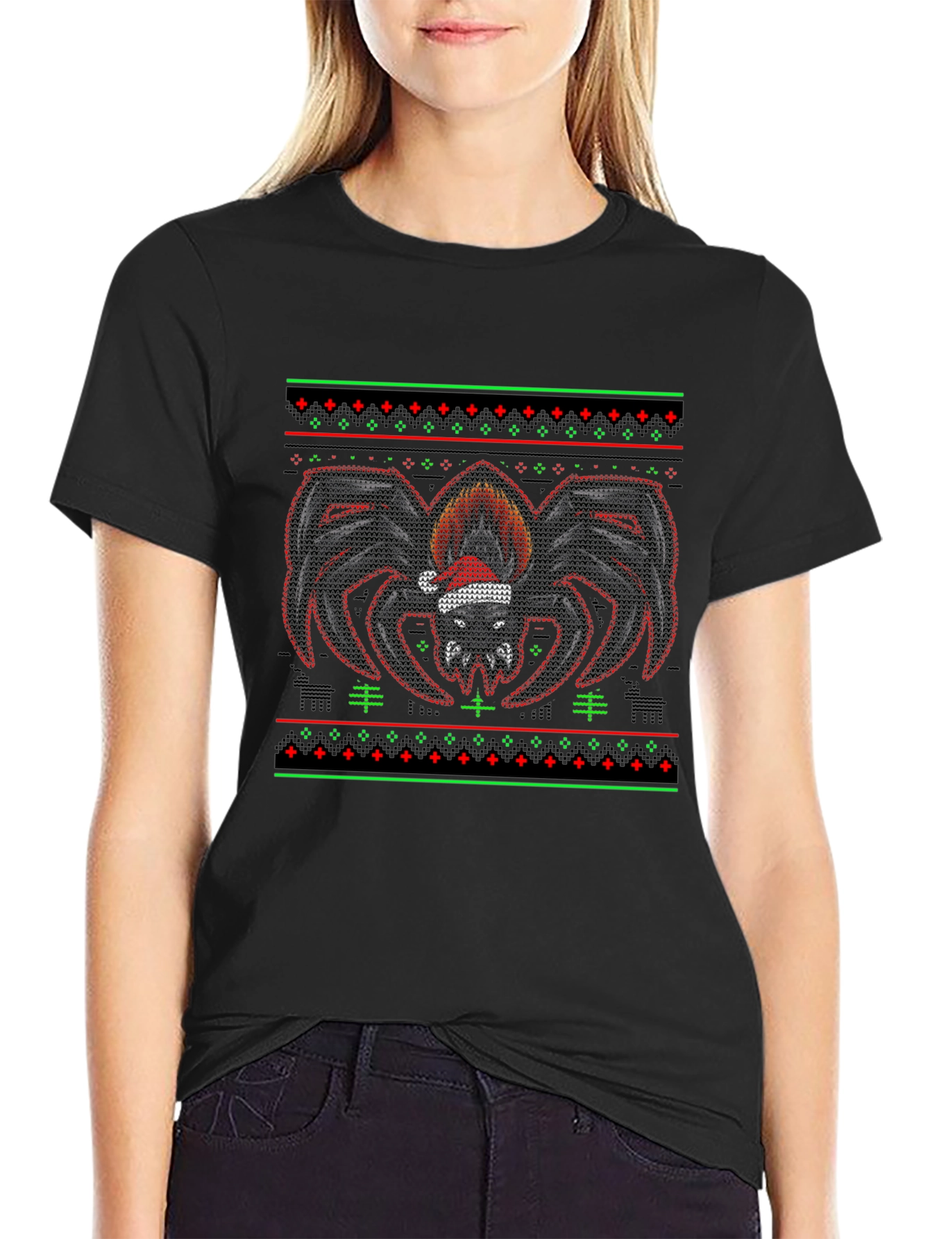 Festive Spider Ugly Christmas Sweater T-Shirt