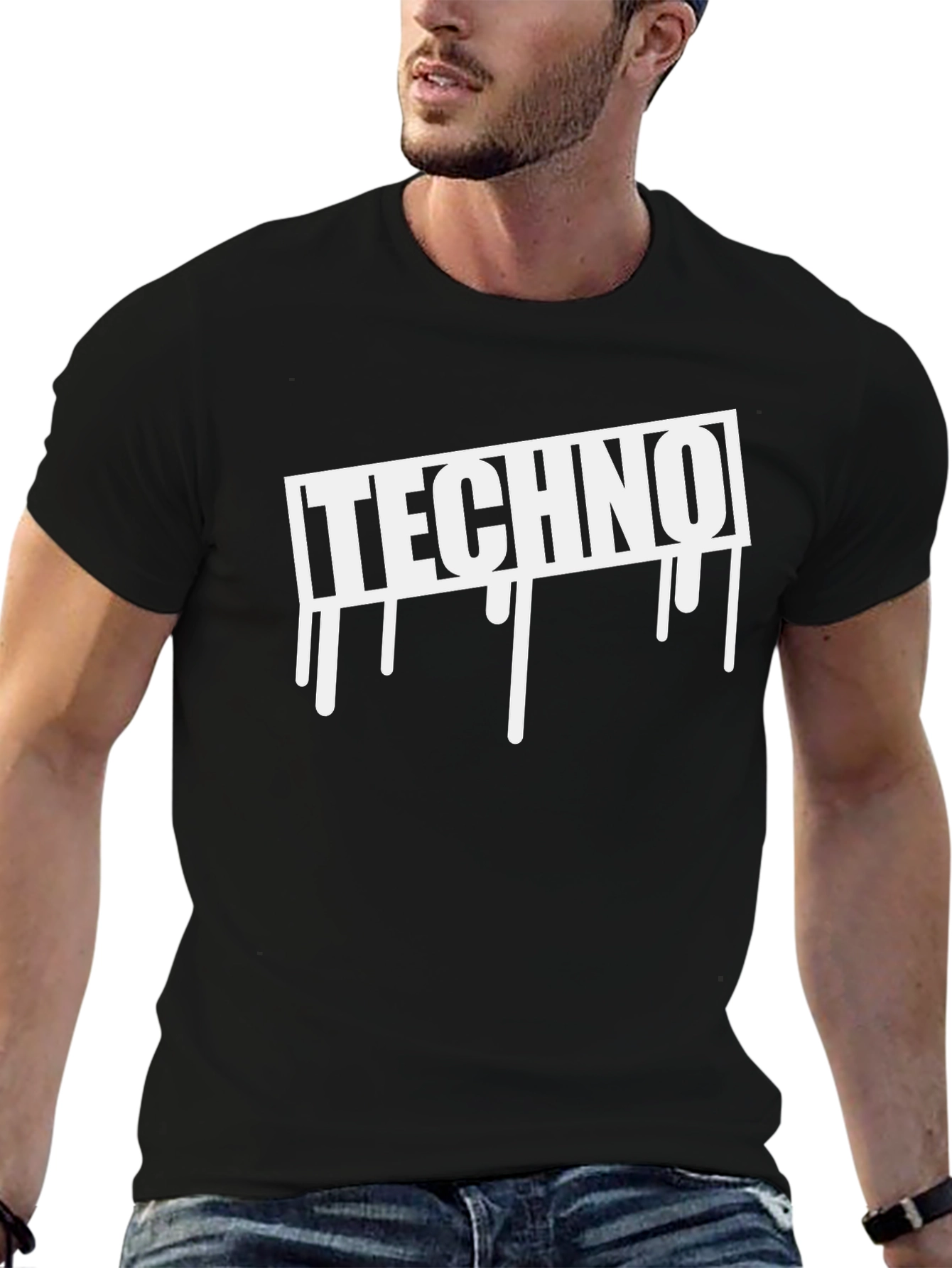 Techno Drip T-Shirt - Black Music Inspired Design