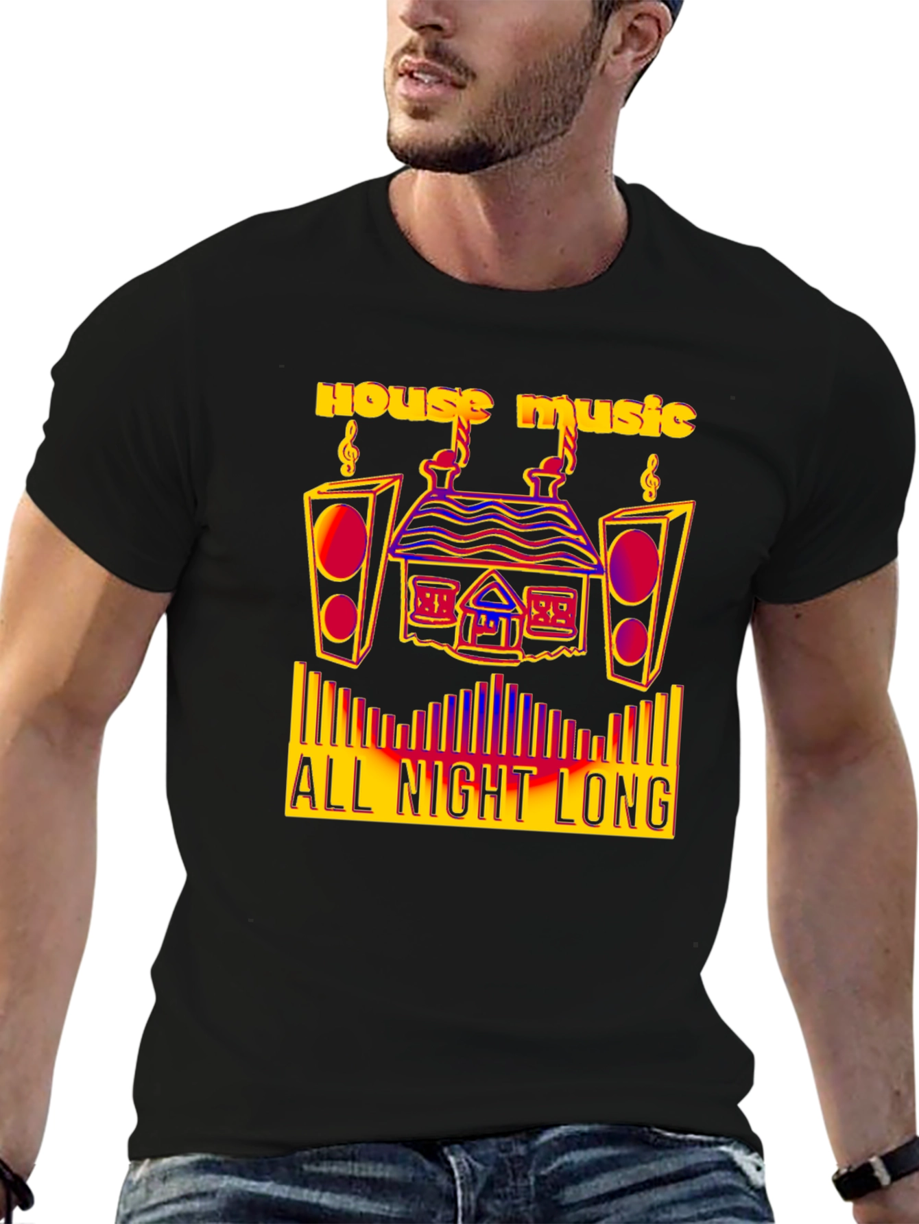 House Music All Night Long Graphic Tee