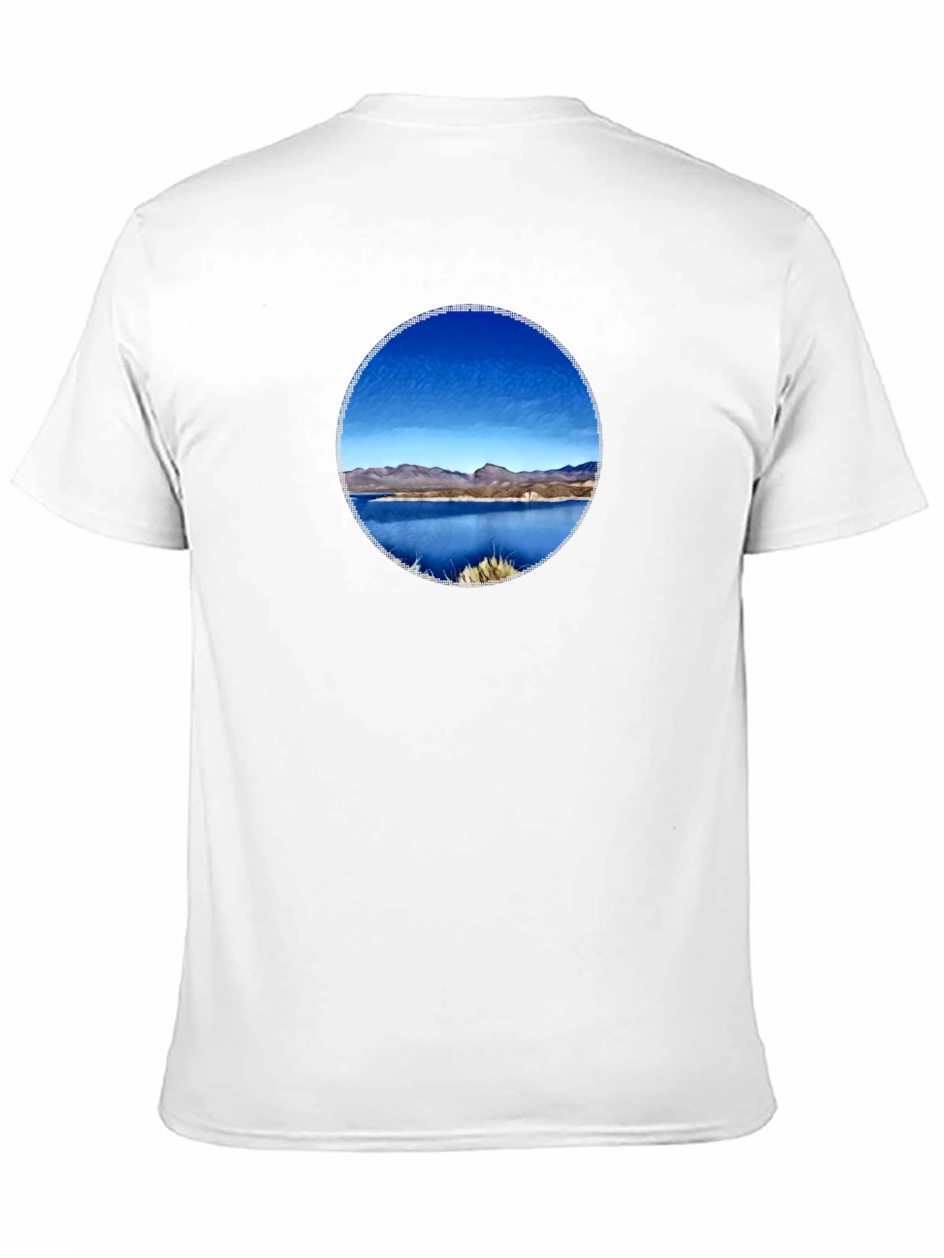 Scenic Lake View Graphic Tee - Black