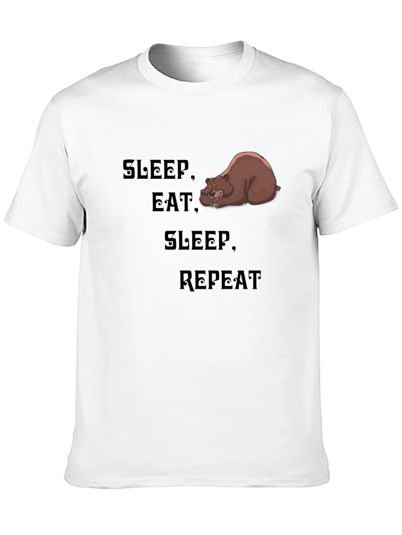 Sleep Eat Repeat Bear Graphic T-Shirt