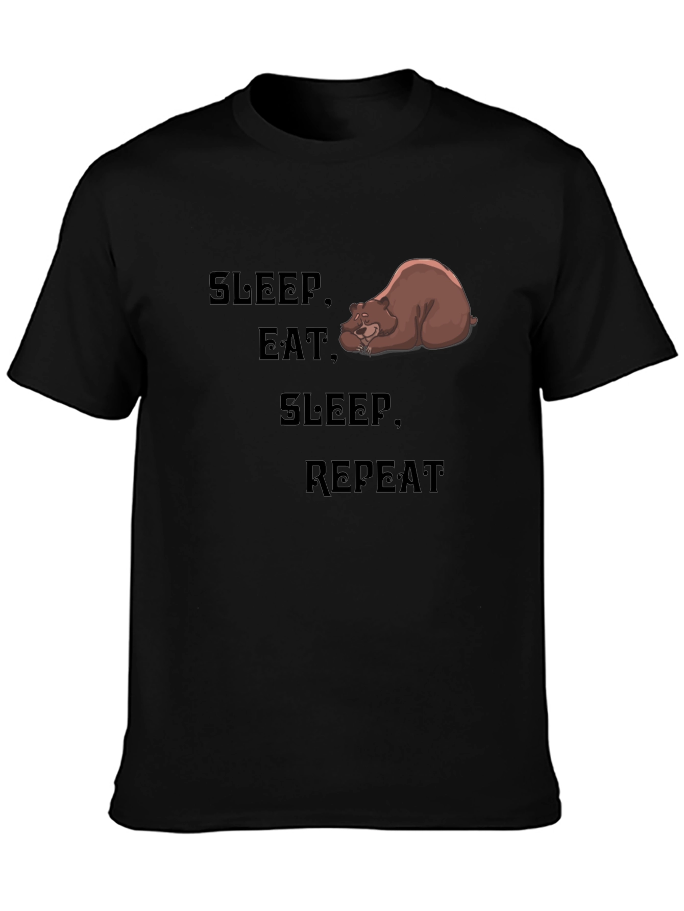 Sleep Eat Repeat Bear Graphic T-Shirt