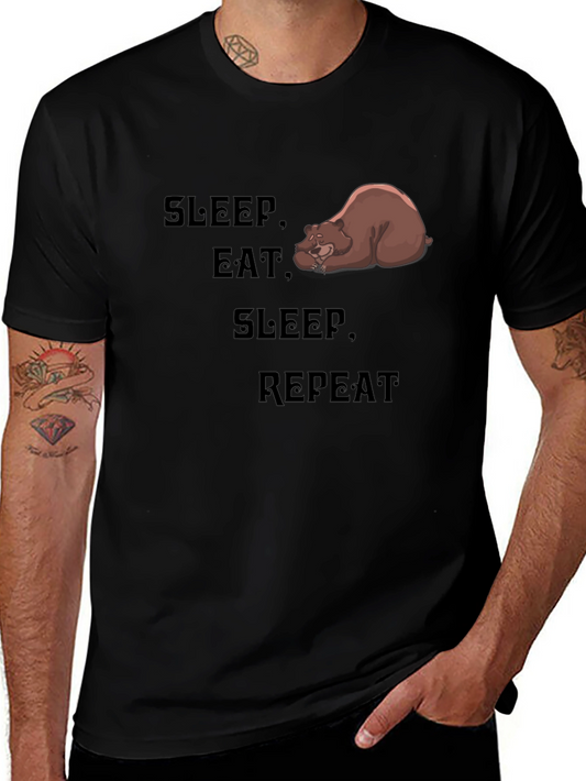 Sleep Eat Repeat Bear Graphic T-Shirt