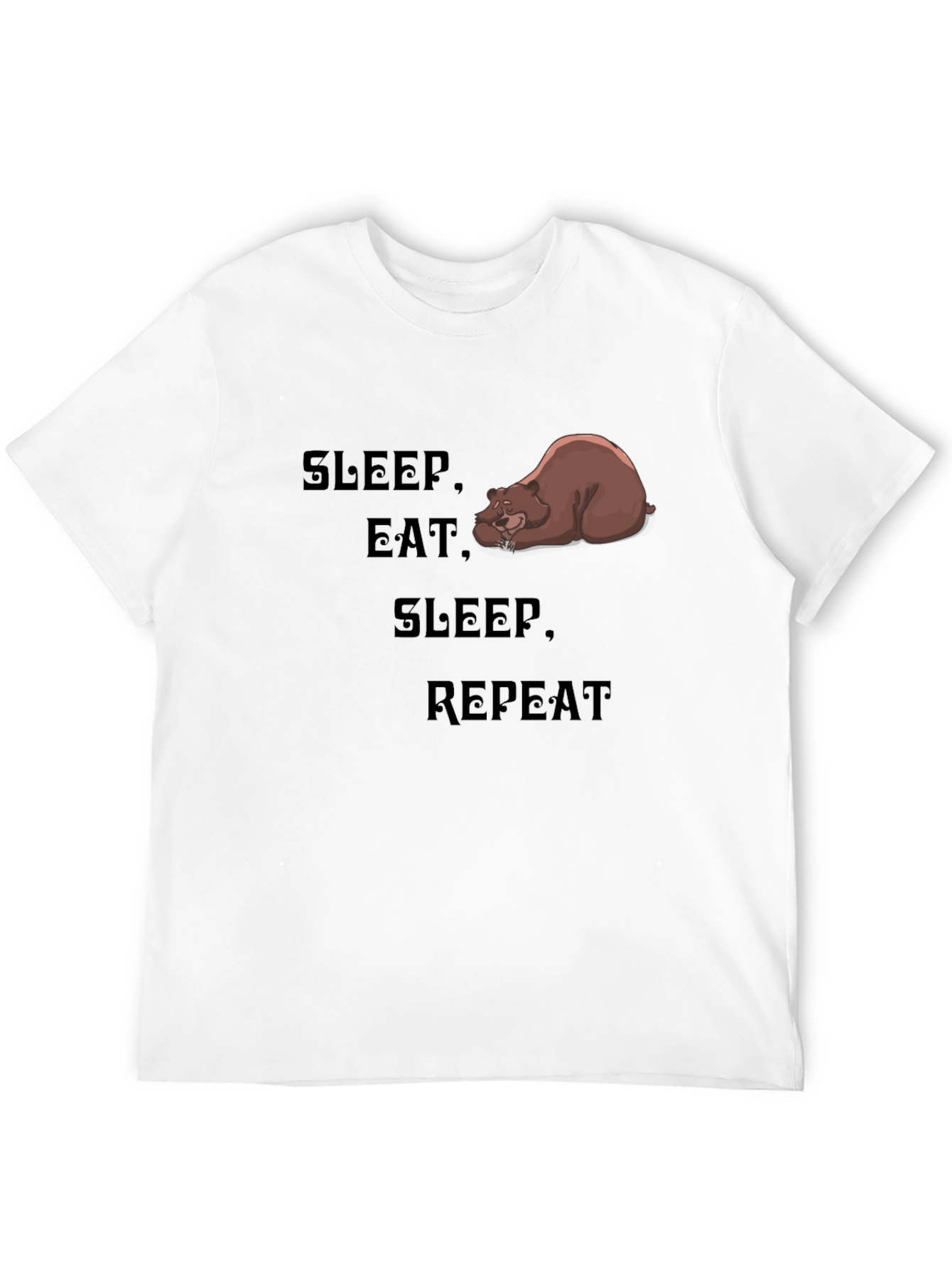 Sleep Eat Repeat Bear Graphic T-Shirt